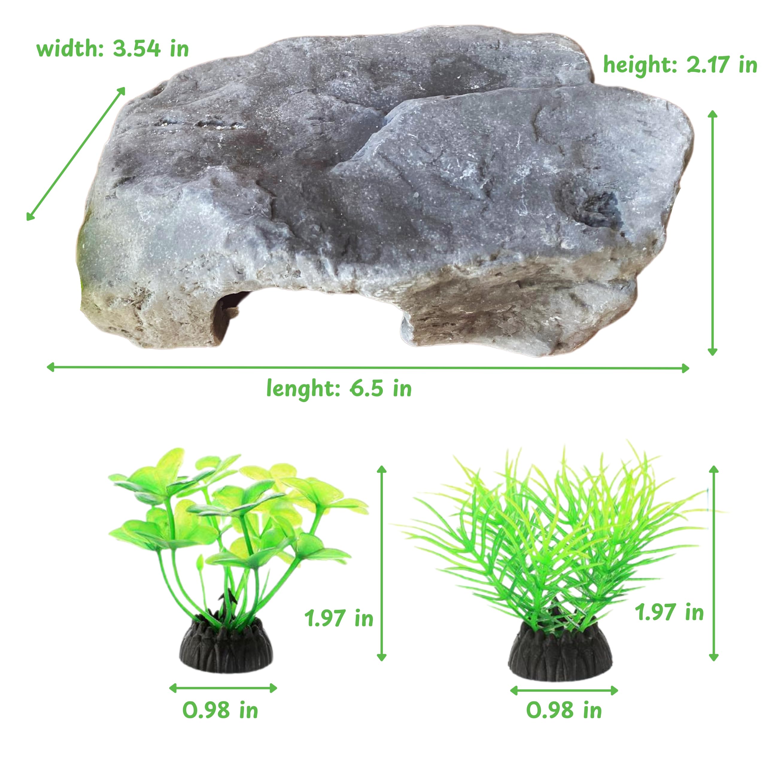 Axolotl Tank Accessories, Aquarium Tortoise Hideout, Axolotl Hides and Fake Water Plants set, Axolotl Cave Aquarium Plastic Tree