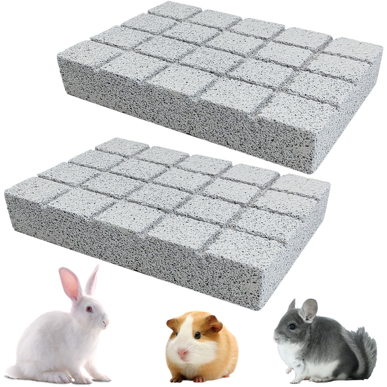 Hamiledyi 2Pcs Rabbit Scratching Pads Bunny Lava Grinding Claw Pads Small Animal Foot Pads Hamster Scratch Board Chew Toys For G