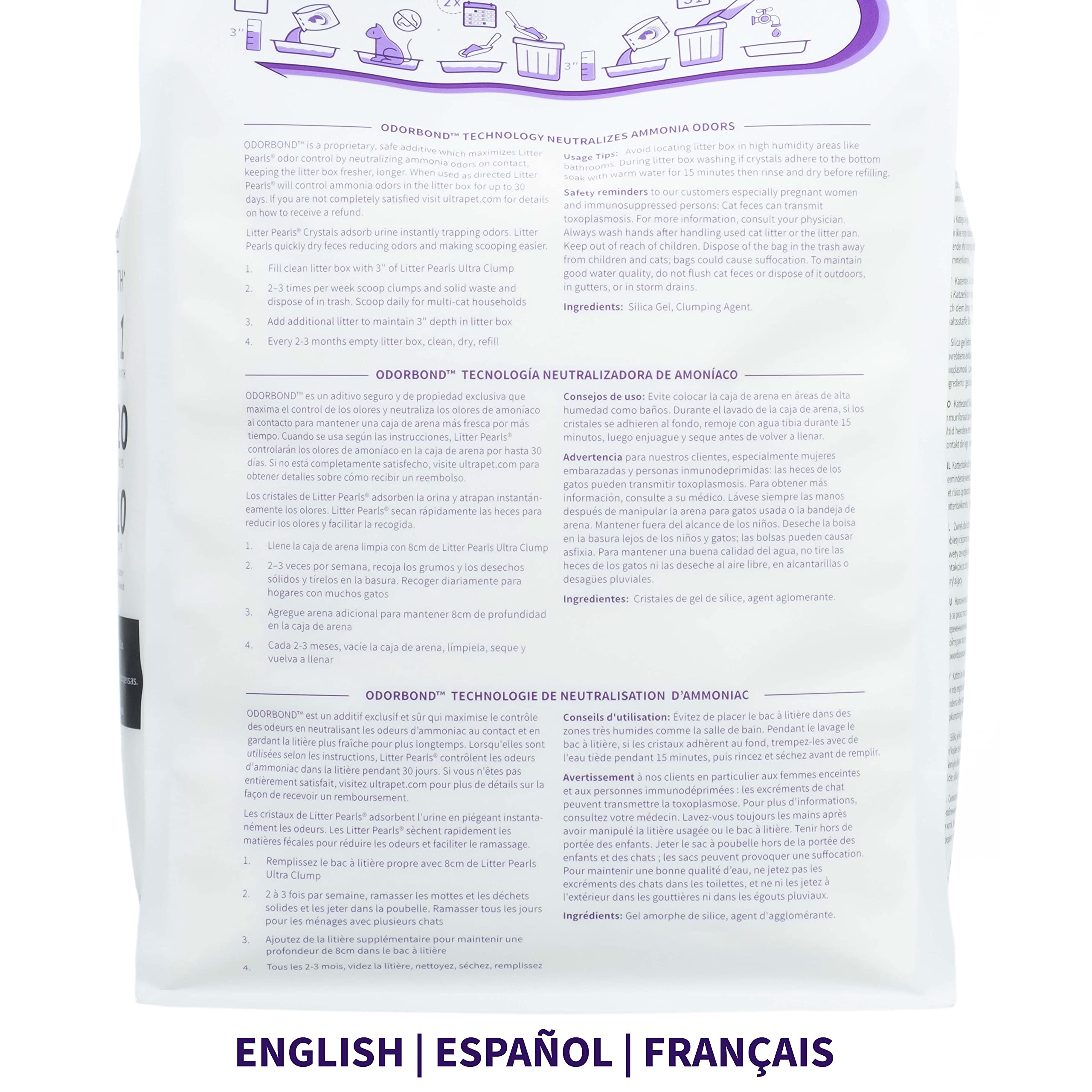 Litter Pearls Ultra Clump Unscented Crystal Clumping Cat Litter 8Lb,White And Clear Crystals,10580