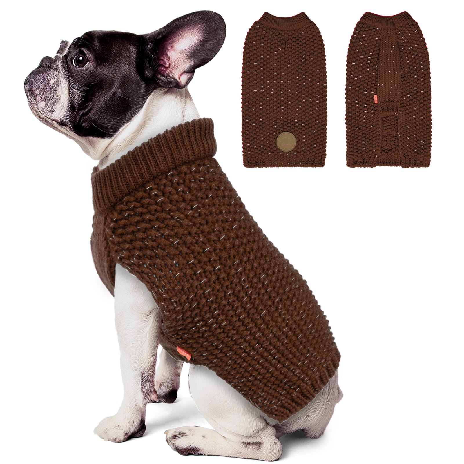 Kyeese Dog Sweaters Heavy For Medium Dogs Reflective Pullover Knitwear For Fall Winter