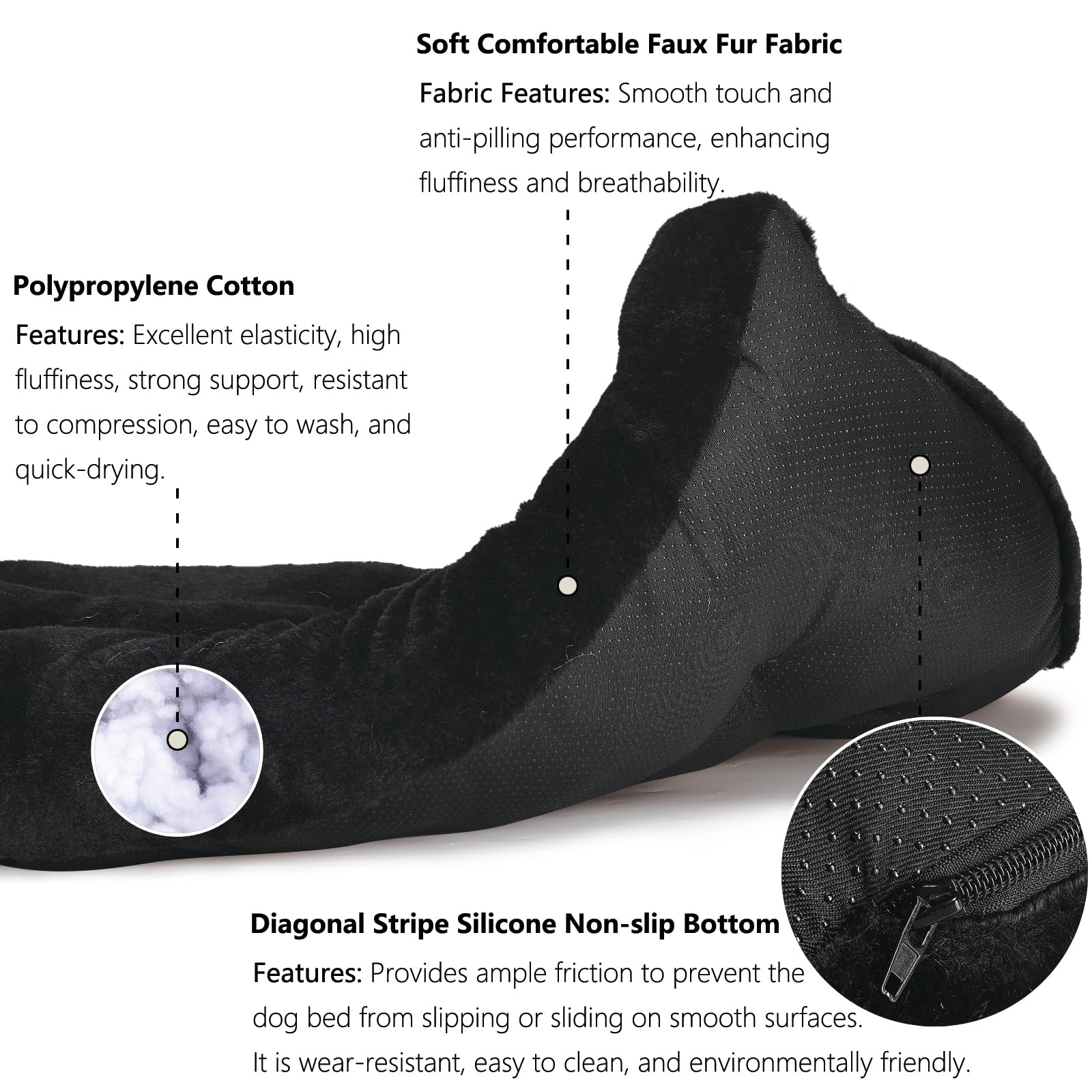 Dog Bed 48 X 30 For Extra Large Dogs Washable With Anti-Slip Bottom Fit Metal Crates Or Cages,Faux Fur Jumbo Crate Bed For Kenne