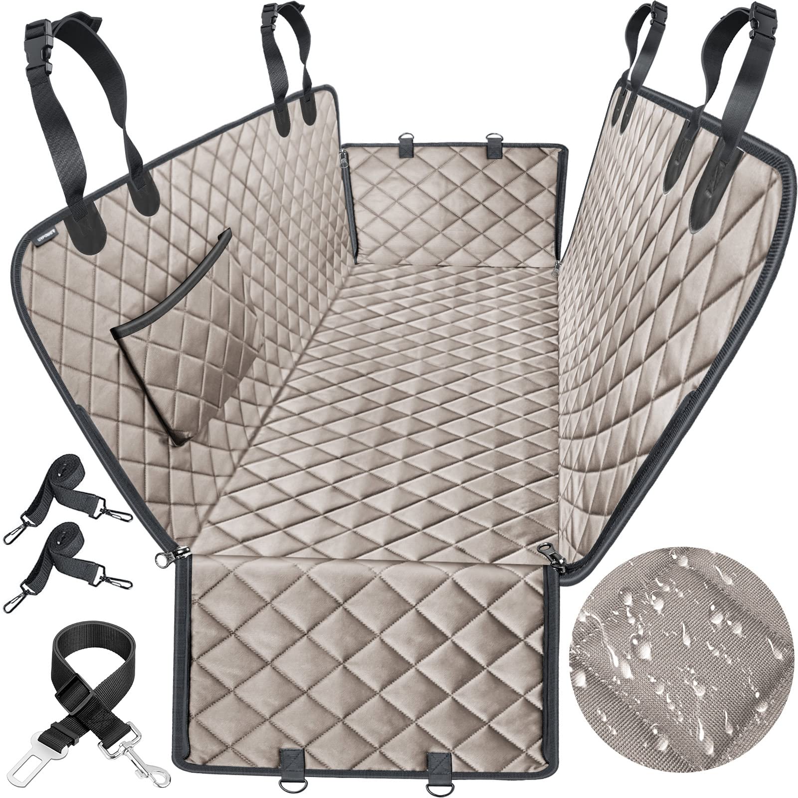 Urpower Car Seat Cover For Pets 100% Waterproof Seat Cover Hammock 600D Heavy Duty Scratch Proof Nonslip Durable Back Covers For