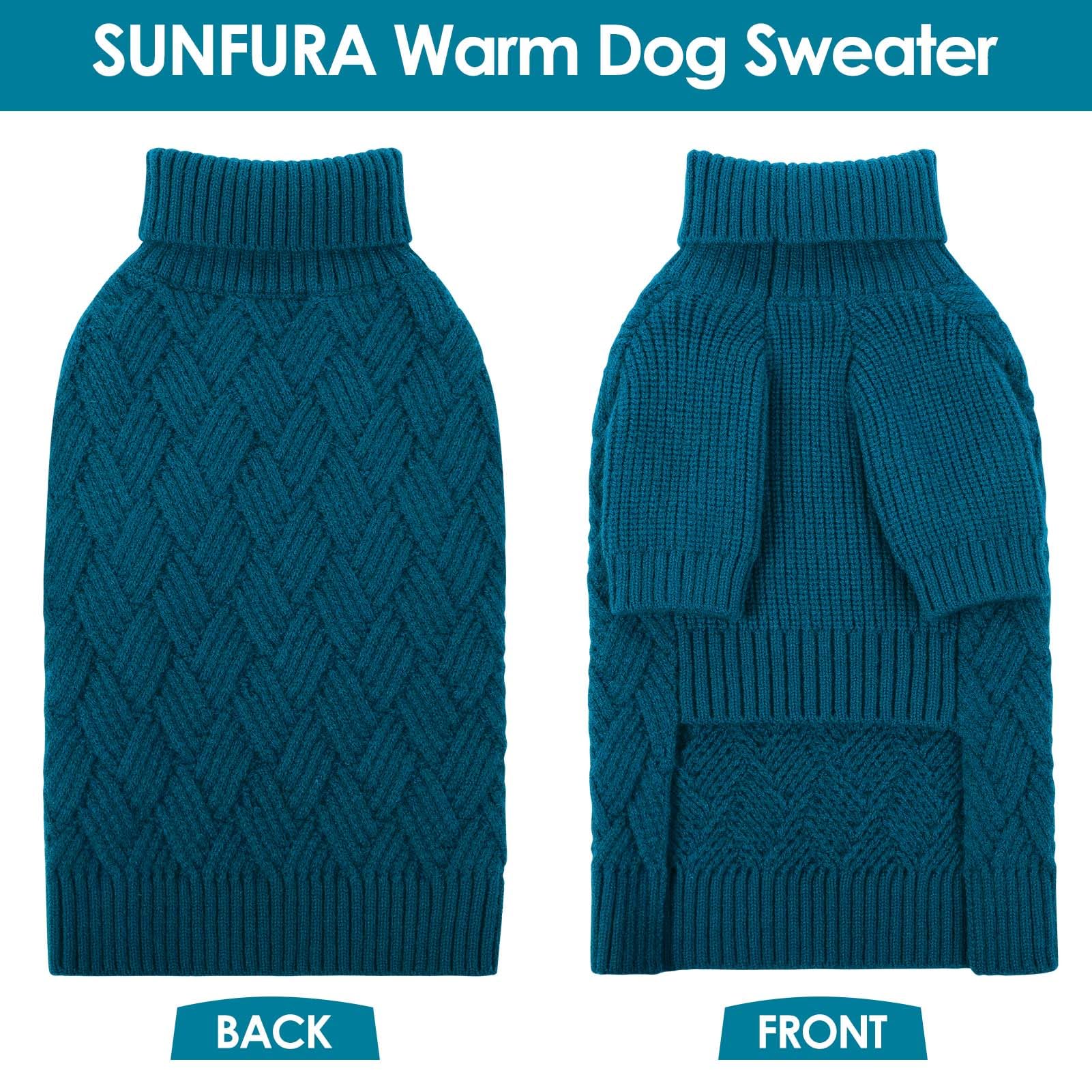 SUNFURA Dog Sweater, Warm Dog Sweater Large Size Dog Boy, Large Dog Sweater Pet Dog Pullover for Christmas, Solid Color Pet Wint