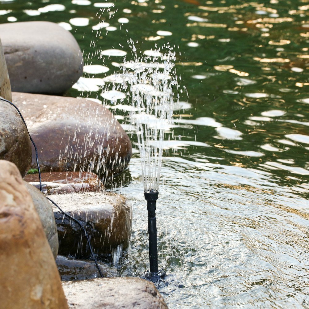 Decdeal Fountain Pump With Lights Led, 10W 160Gph Submersible Water Pump Fountain For Aquarium Fish Tank Pond Garden Backyard, 600L/H Ac 110V