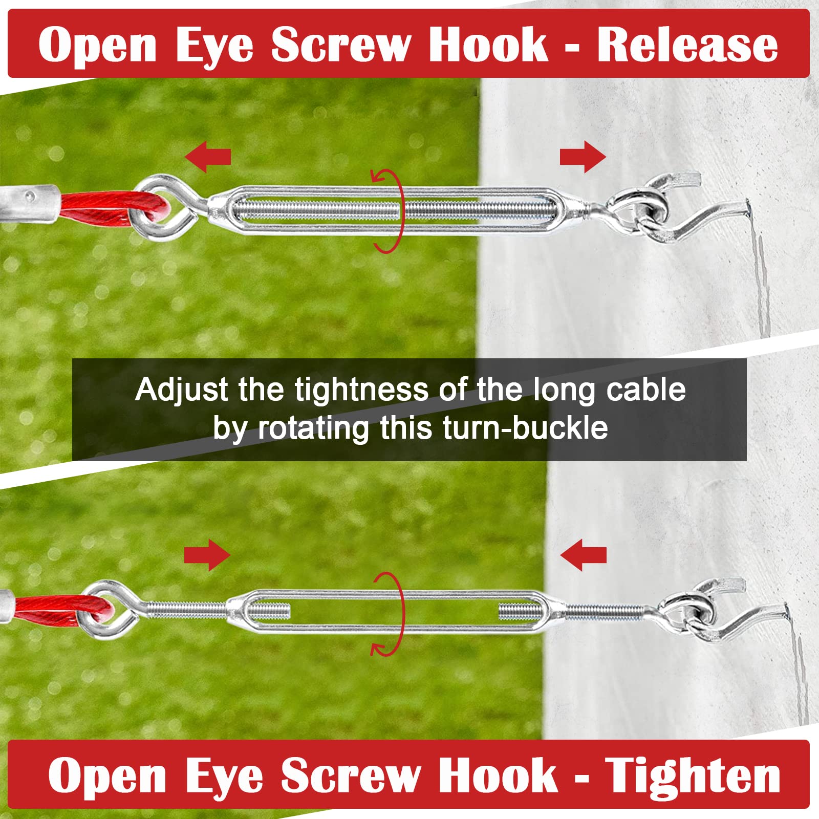 Luffwell Dog Run For Yard, 100Ft With 10Ft Tie Out Cable, Heavy Duty For Large Dogs, Supports 250 Lbs