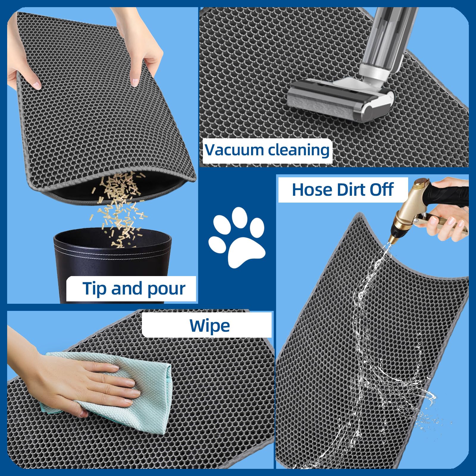 Xuanyaente Cat Litter Mat Large Cat Litter Trapping Mat 30X24 Inch Double Layer Urine And Water Proof Kitty Litter Box Mat Xl