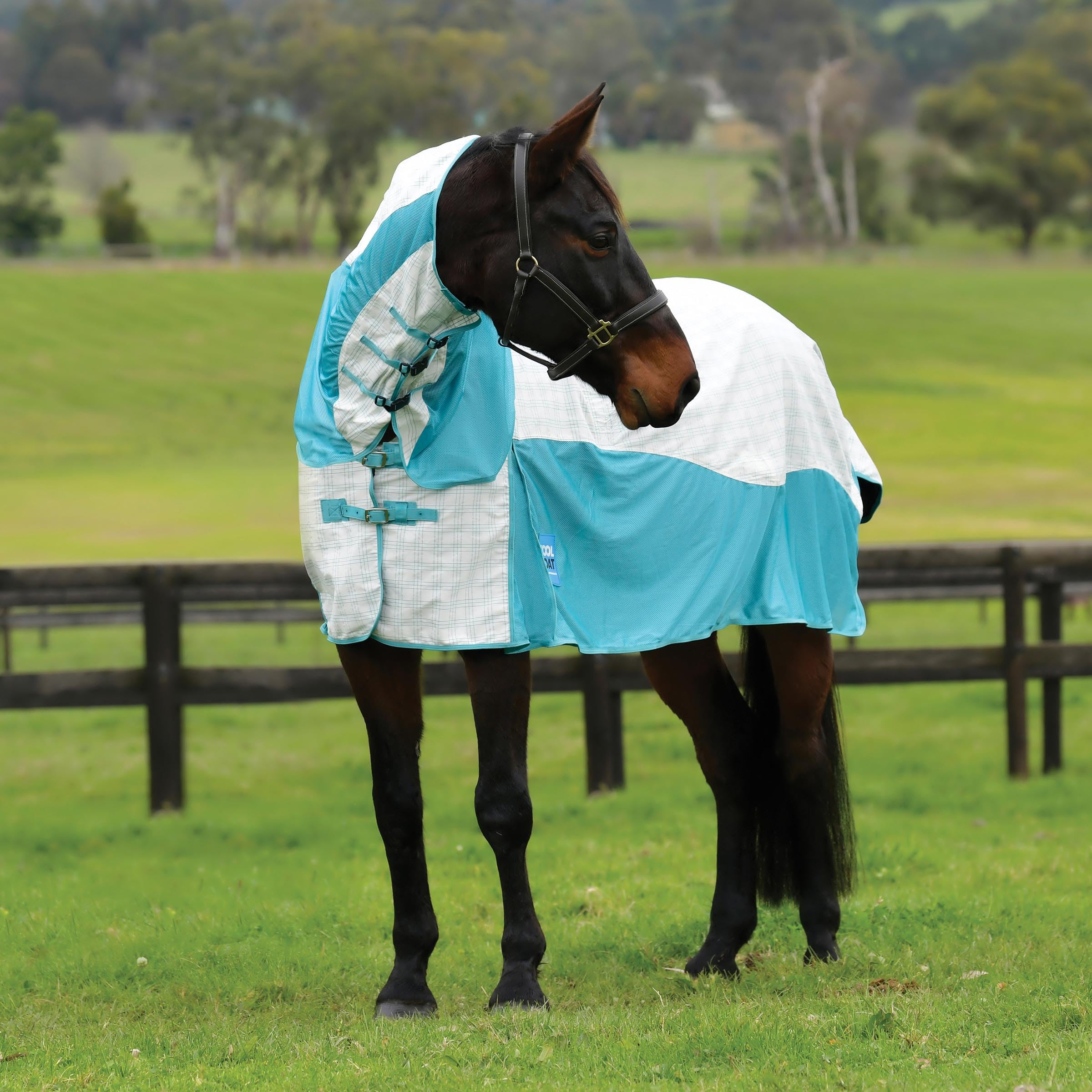 Kool Coat Cotton Airstream Ii Detach-A-Neck White/Mint 69''