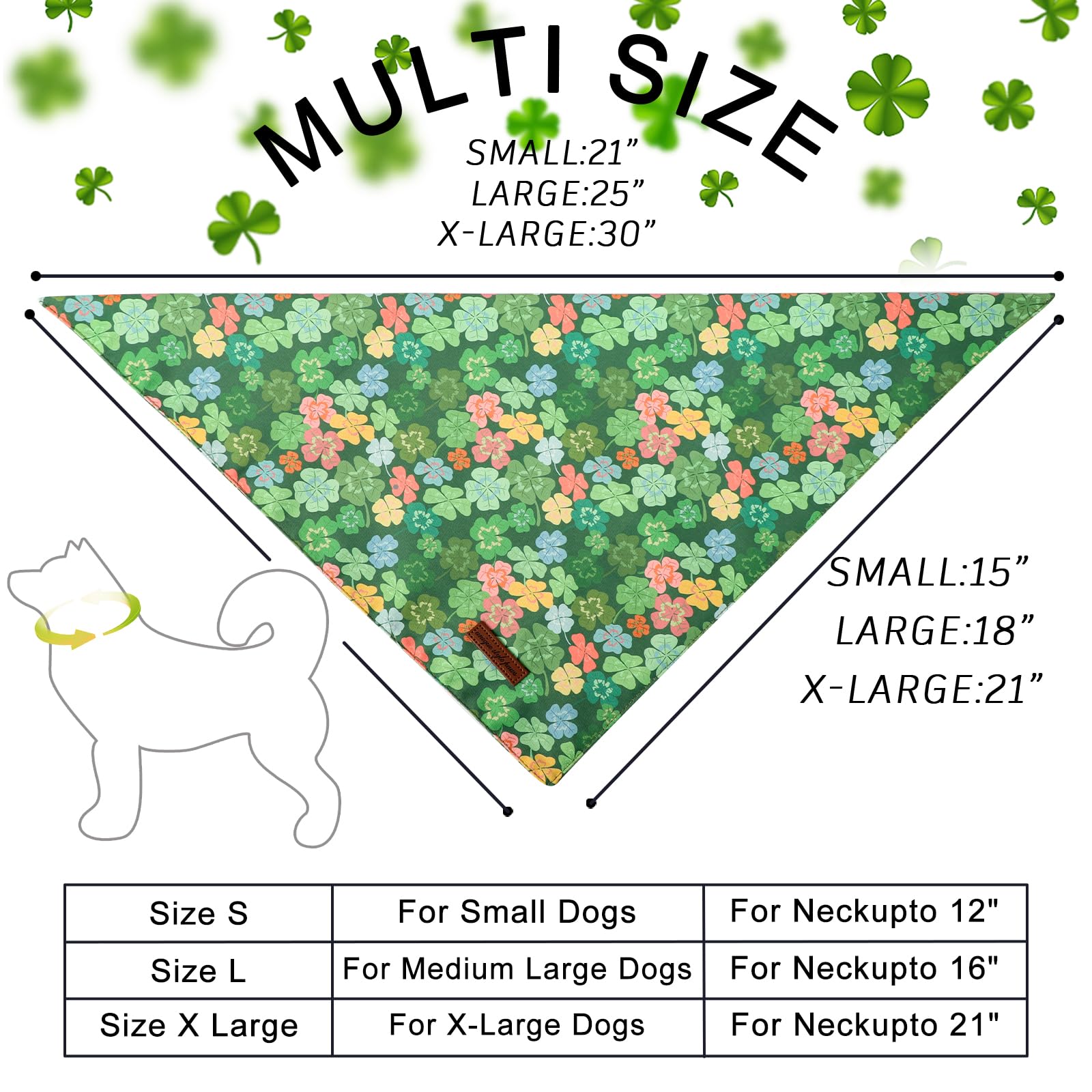 Unique Style Paws Dog St. Pat Bandanas 2Pcs Washable Cotton Triangle Colorful Clover Magic Hat Dog Scarfs For Small Medium Large