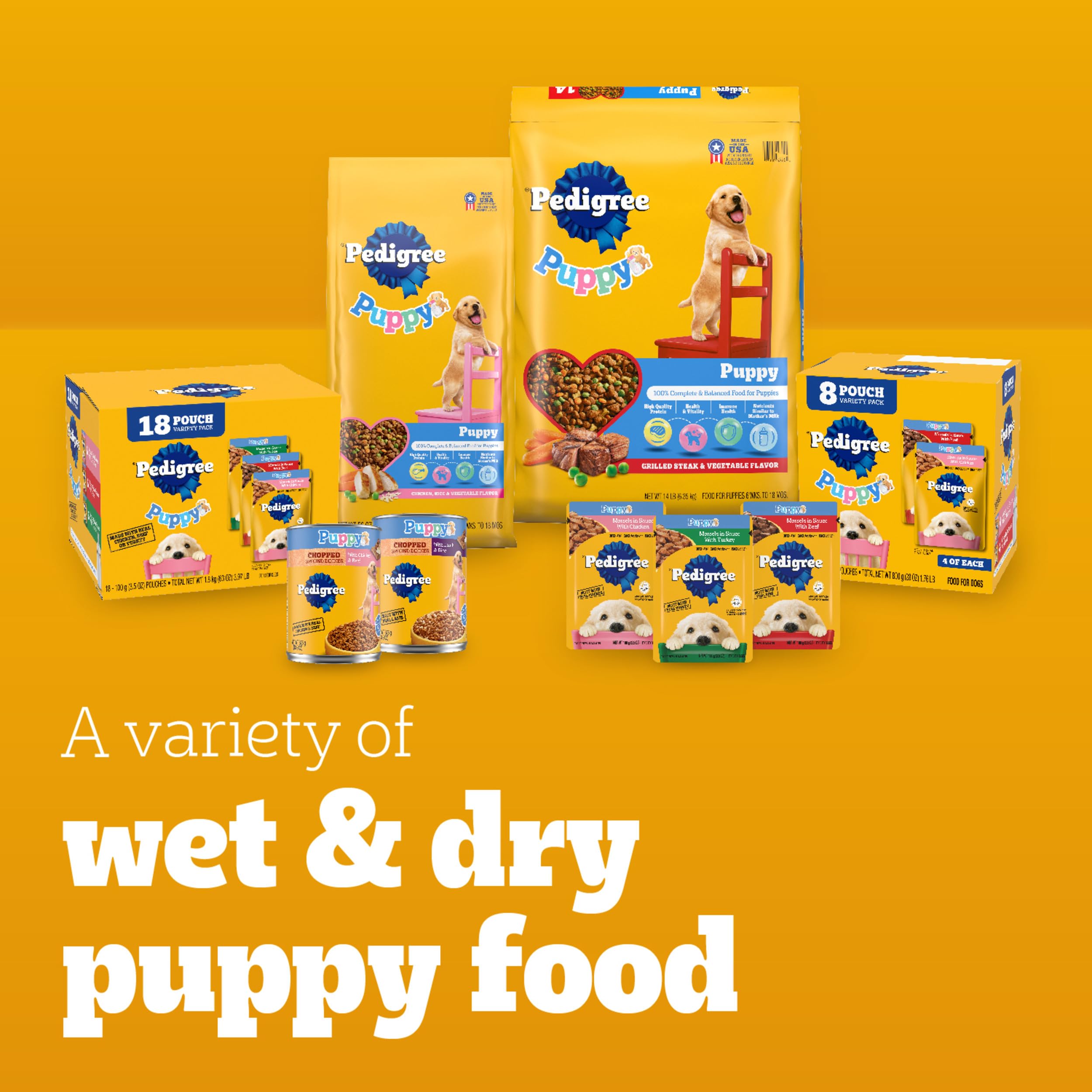 Pedigree Puppy Dry Puppy Food, Chicken, Rice, and Vegetable Flavor, 30 lb. Bag