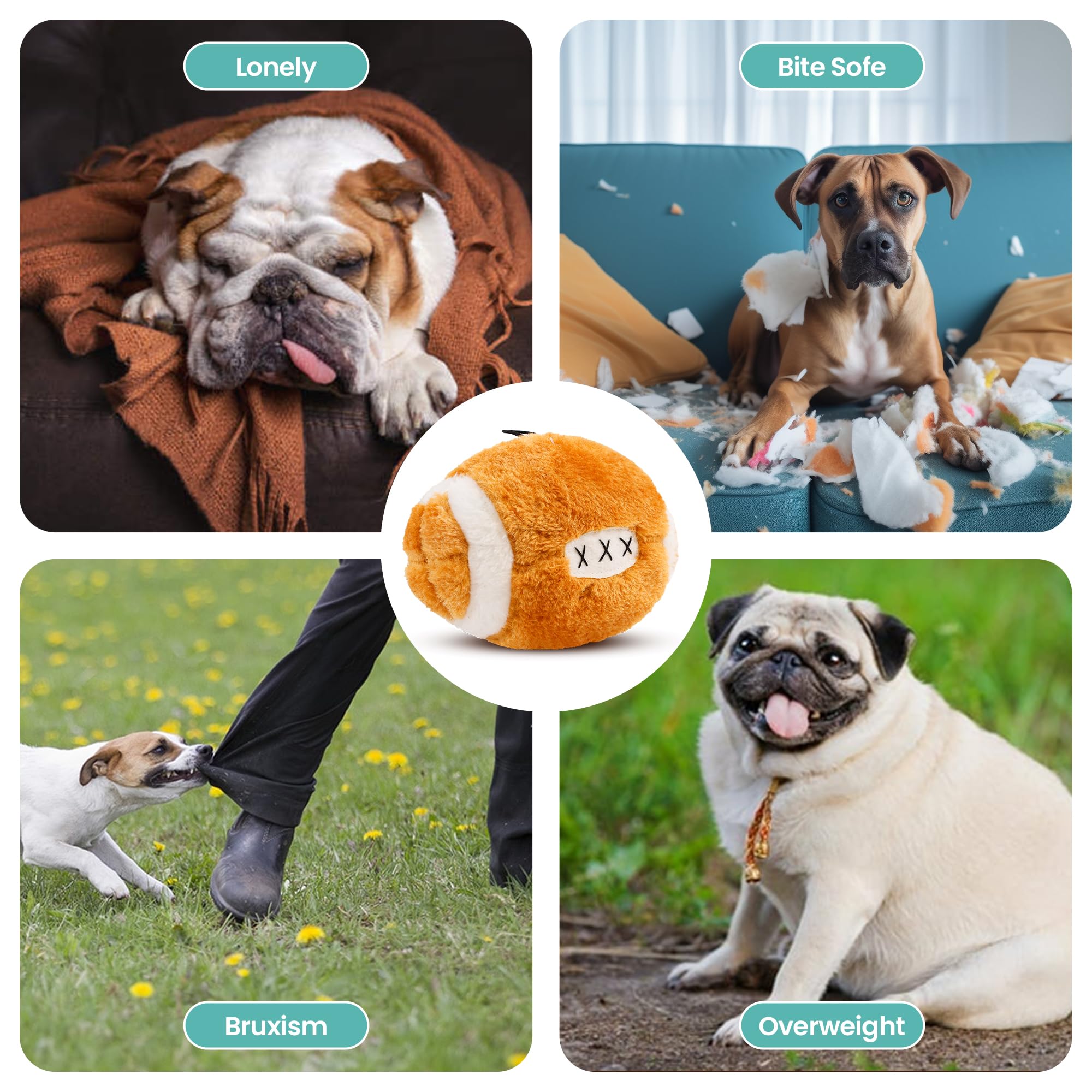 Plush Football Dog Toy