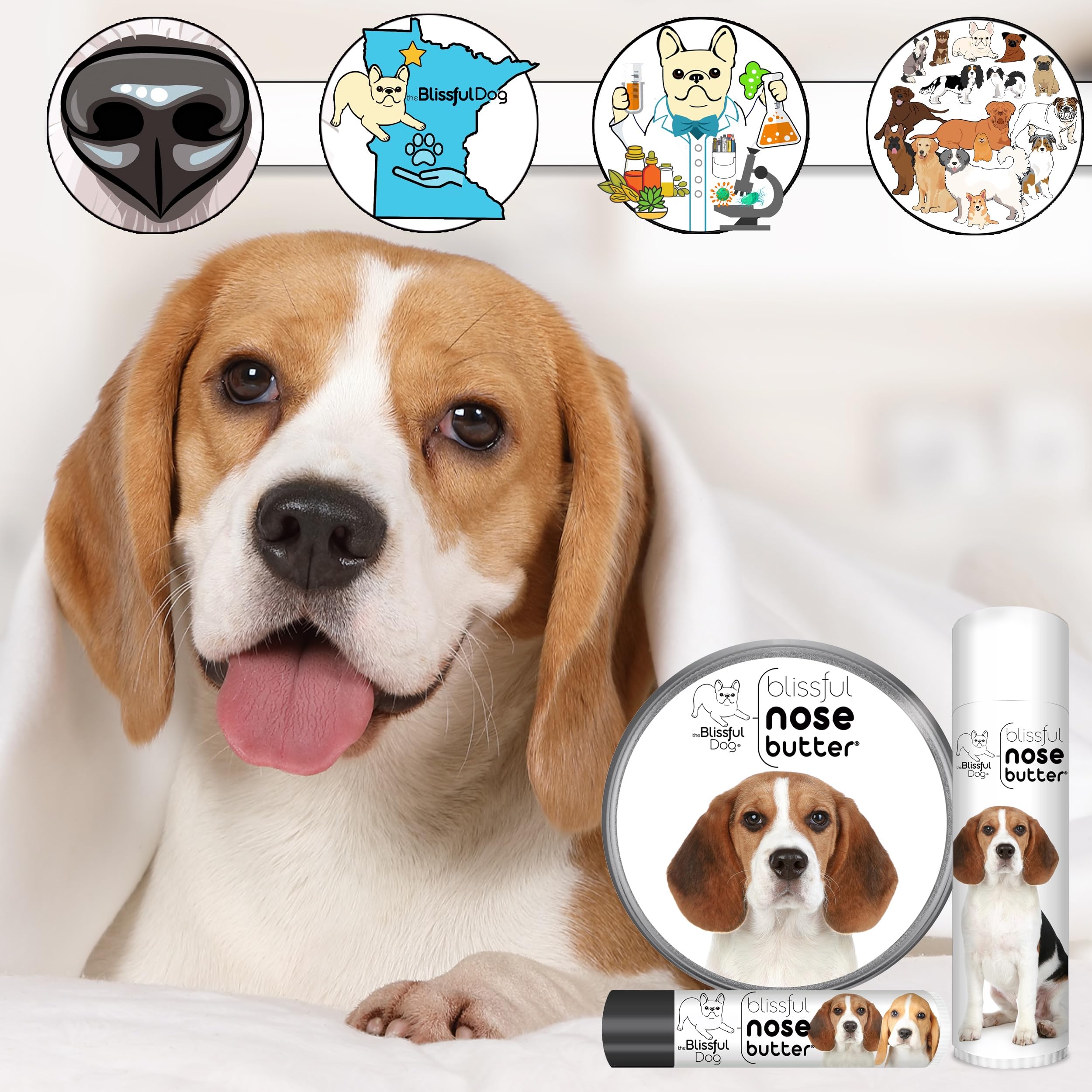 The Blissful Dog Beagle Nose Butter, Versatile Dog Nose Balm for Dry Nose, Handcrafted Nose Moisturizer, Easy-to-Apply Dog Essen