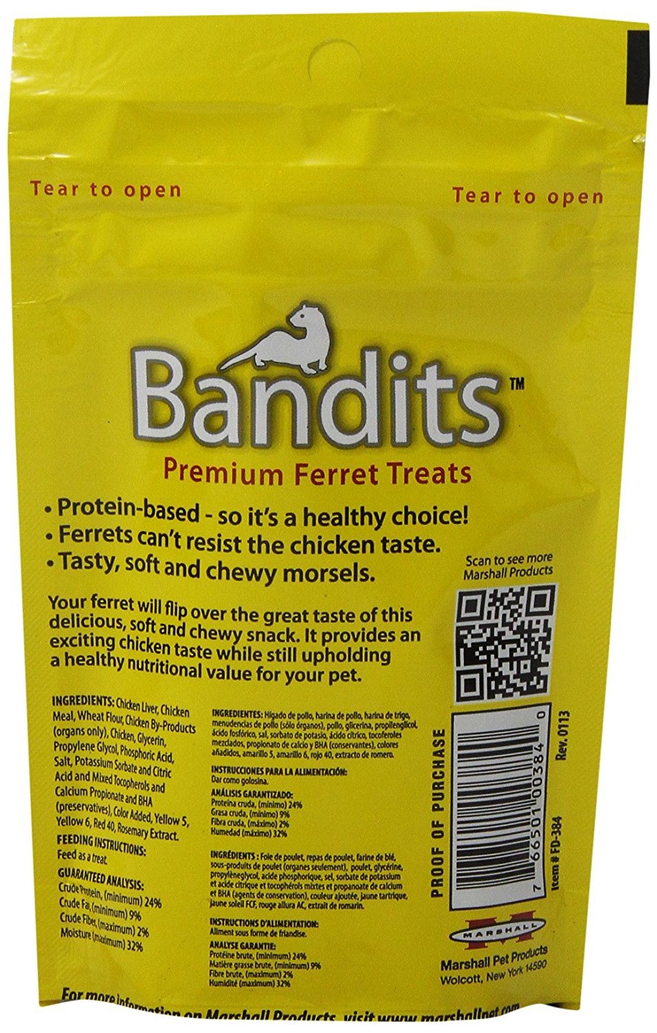 (3 Pack) Marshall Bandits Ferret Treat Chicken