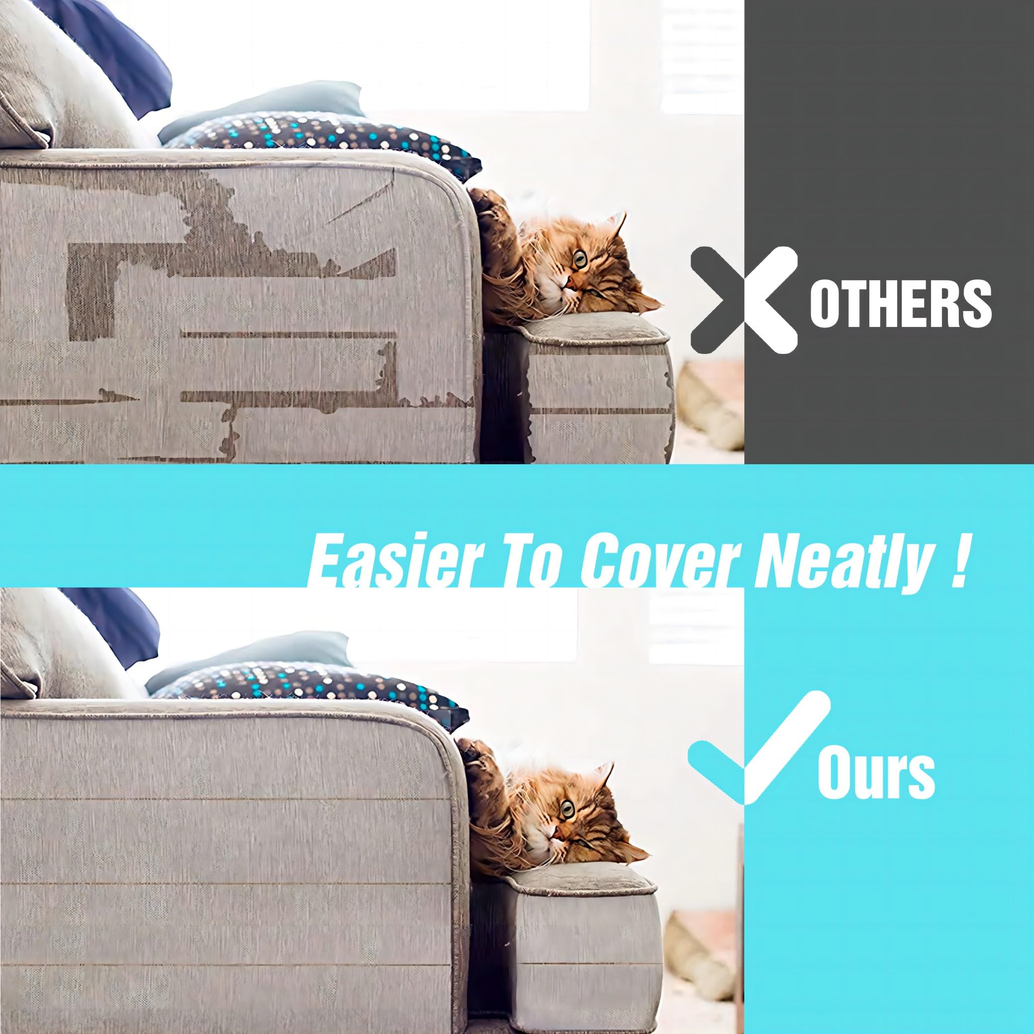 Polarduck Anti Cat Scratch Tape, Double-Sided, 4" x 30 Yards, Transparent, Furniture Protector, Safe for Pets and Kids