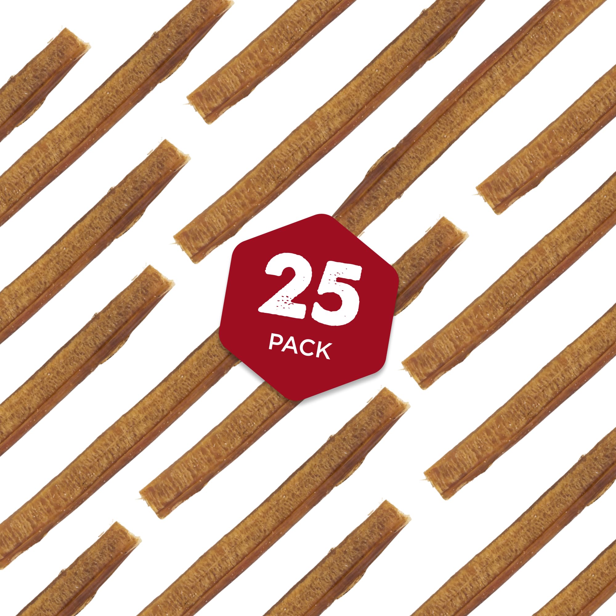 Best Bully Sticks 6 Inch Bully Sticks - 25 Count (Pack of 1) - Natural, Easily Digestible, 100% Grass-Fed, Grain and Rawhide Fre