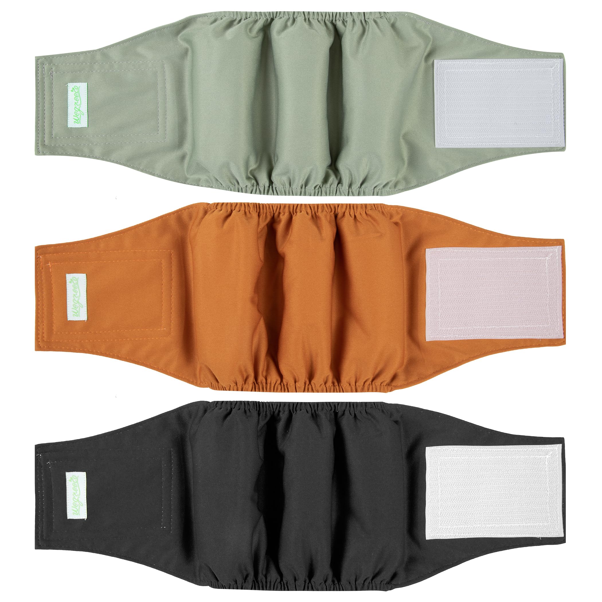 Wegreeco Washable Male Dog Diapers (Pack of 3) - Washable Male Dog Belly Wrap (Small - 11 - 14  Waist)