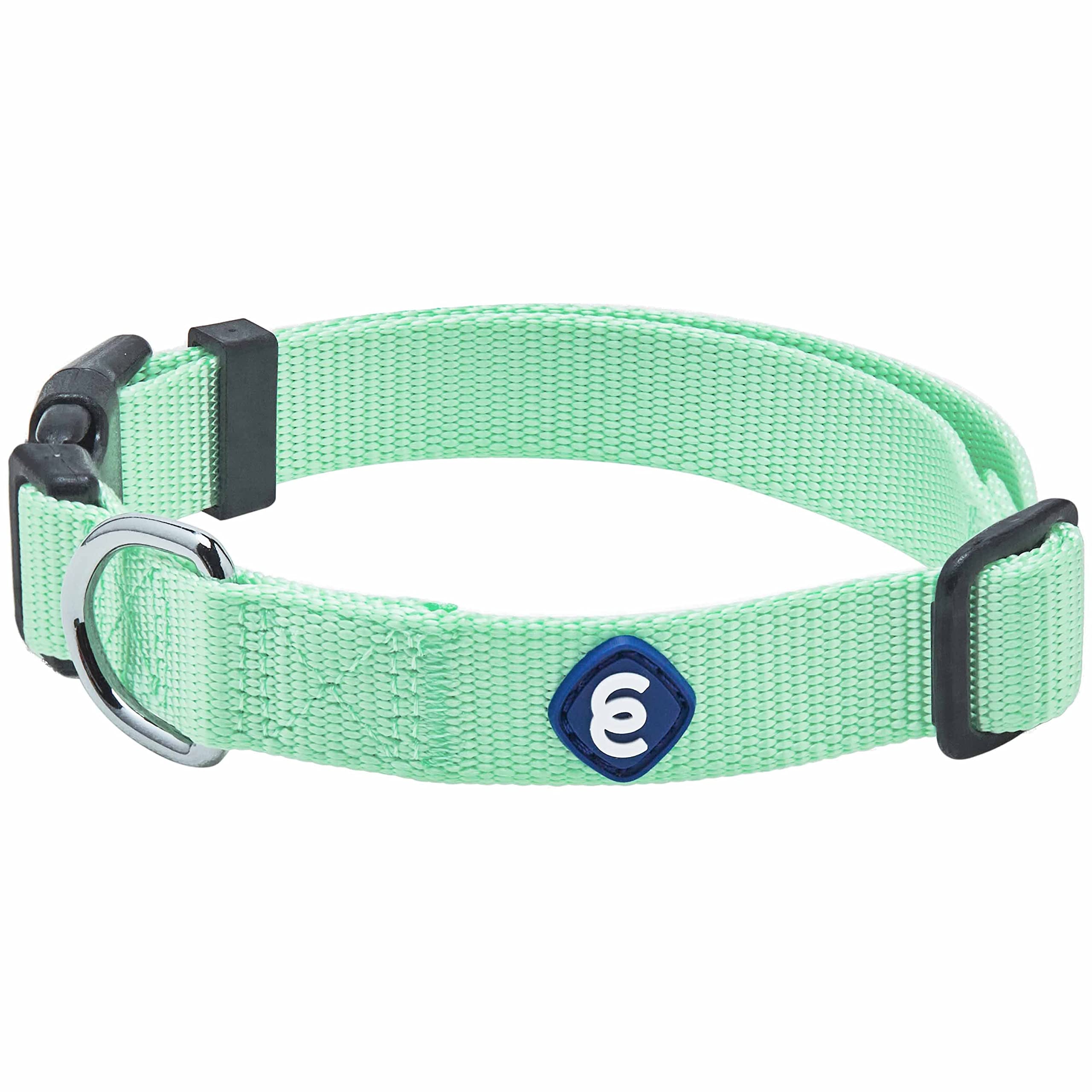 Blueberry Pet Essentials Matching Large Dog Collar | Adjustable Classic Solid Color Nylon Dog Collars For Large Dogs | Pastel Gr