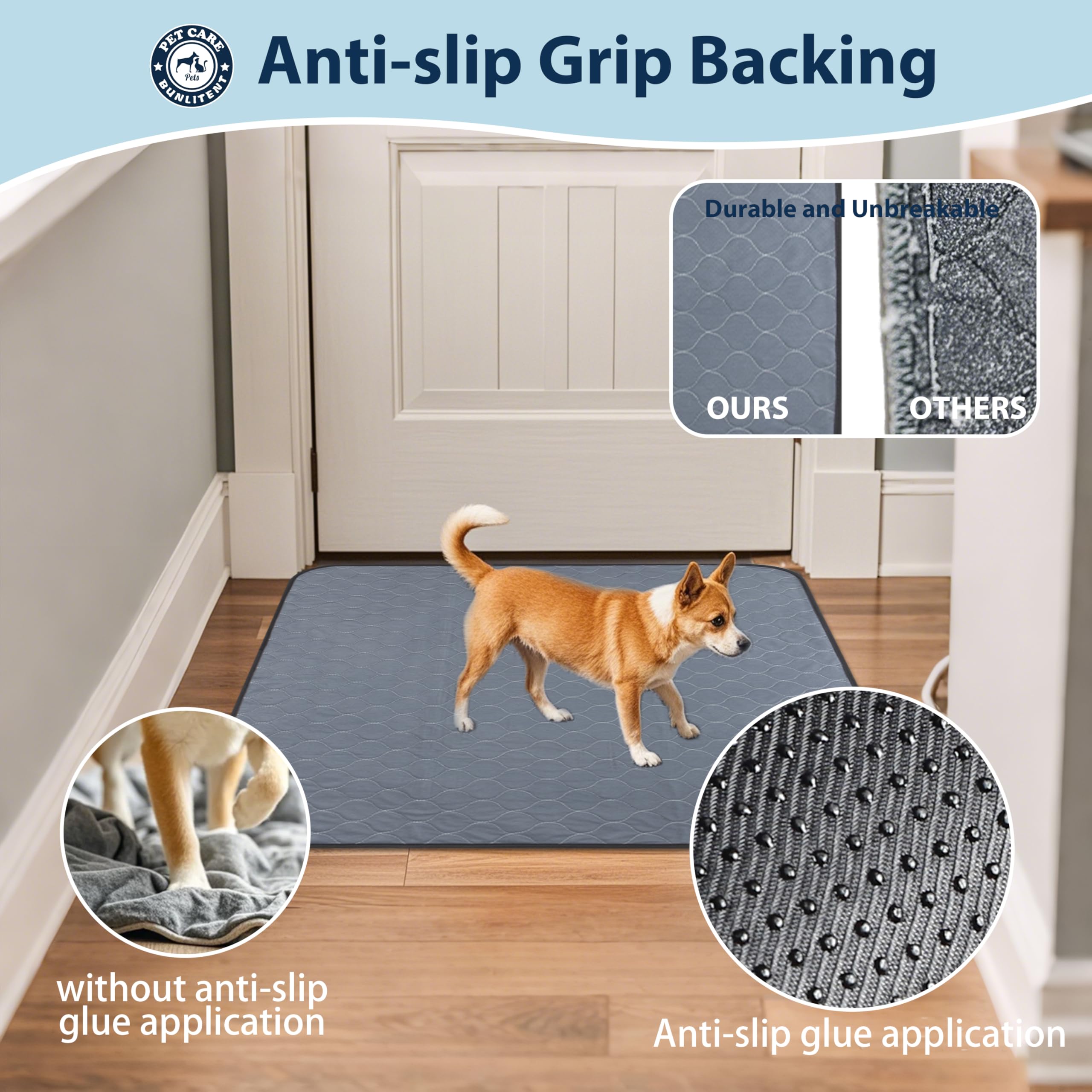 Washable Pee Pads For Dogs, 48X48 Reusable Puppy Pads With Fast Absorbent, Waterproof Reusable Pee Pads For Whelping, Traing, In