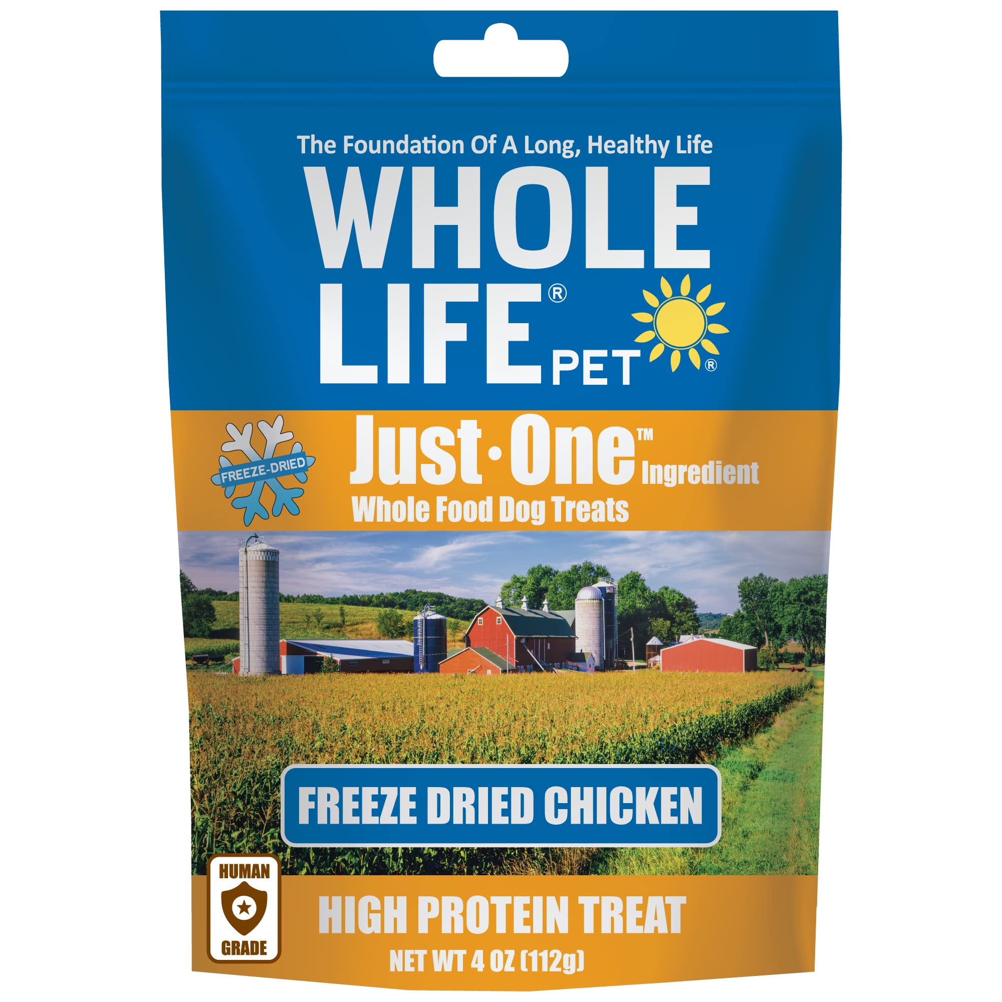 Whole Life Pet Just One Chicken - Dog Treat Or Topper - Human Grade, Freeze Dried, One Ingredient - Protein Rich, Grain Free, Ma