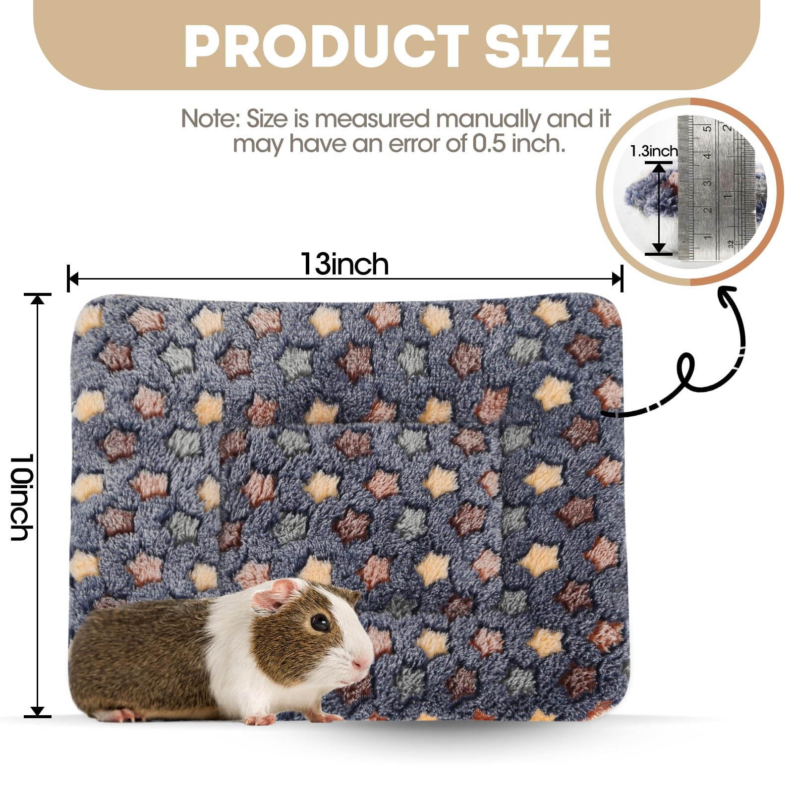 ARCTIC EAGLE 2 Pack Guinea Pig Bed - 10 x 13 Inch Guinea Pig Pee Pads Bedding - Washable and Thickness Upgrade