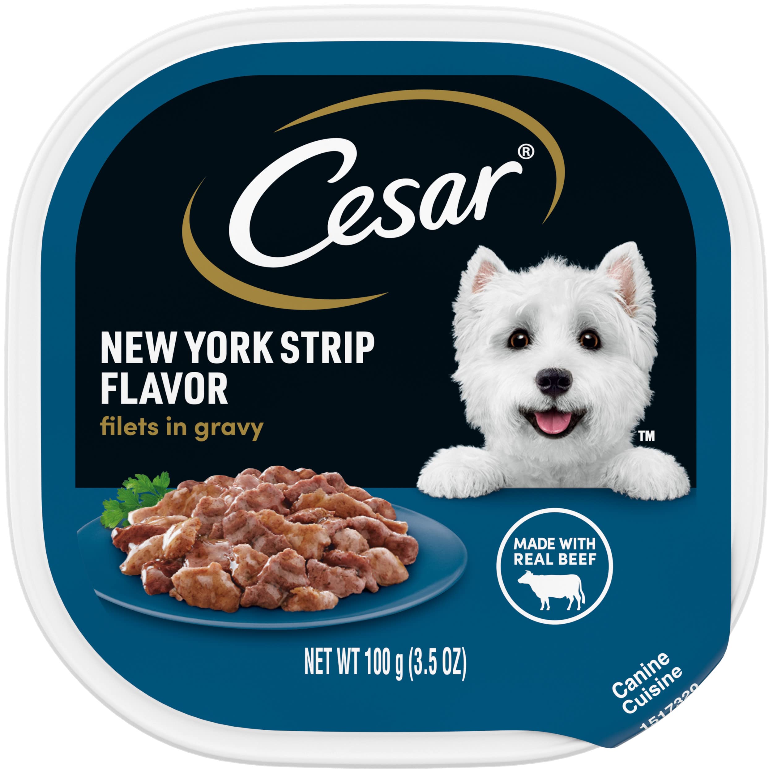 Cesar Filets in Gravy Adult Wet Dog Food, New York Strip Flavor, 3.5 oz. (24 Count, Pack of 1)
