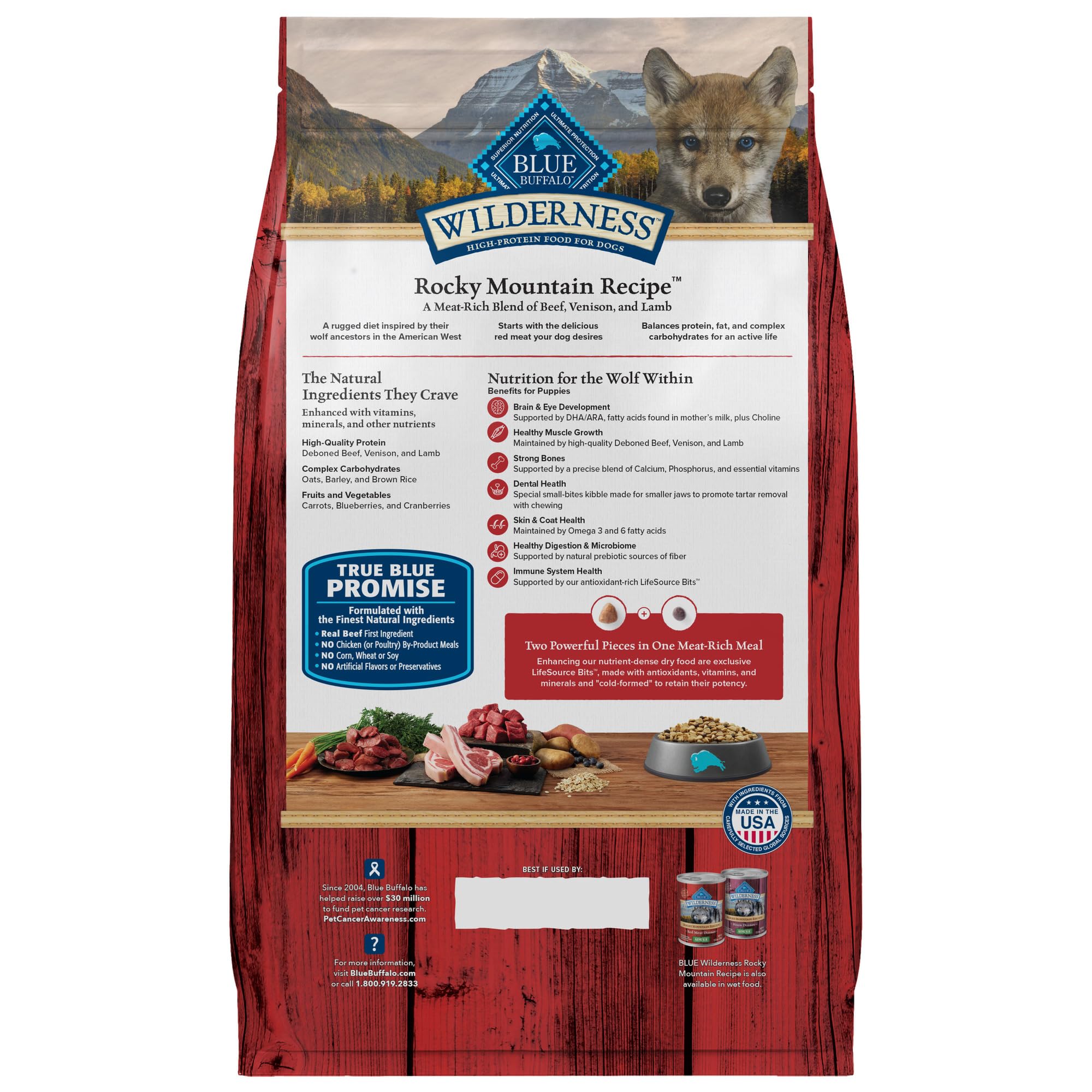 Blue Buffalo Wilderness Rocky Mountain Recipe High-Protein Dry Puppy Food with DHA, Made in the USA with Natural Ingredients Plu