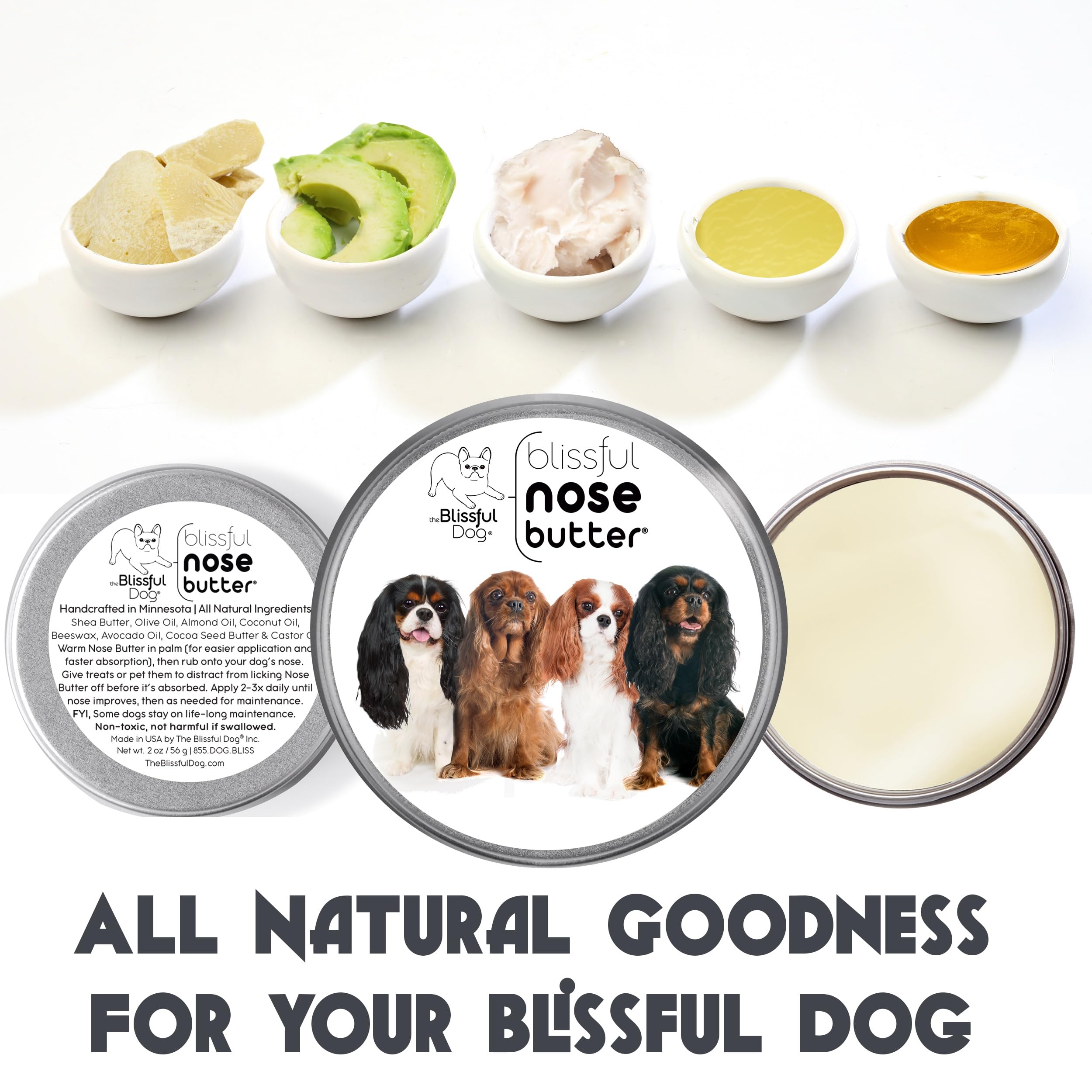 The Blissful Dog All 4 Cavalier King Charles Spaniel Unscented Nose Butter, 16oz