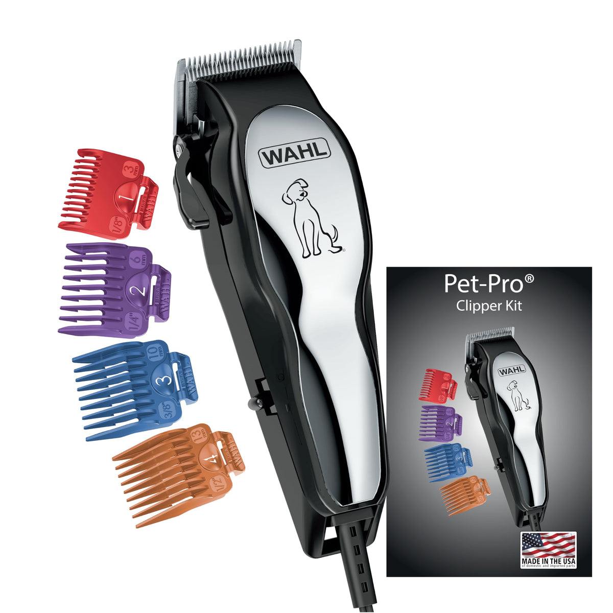 Wahl Usa Clipper Pet-Pro Dog Grooming Kit - Electric Corded Dog Clipper For Dogs & Cats With Fine & Medium Coats - Model 9281-210