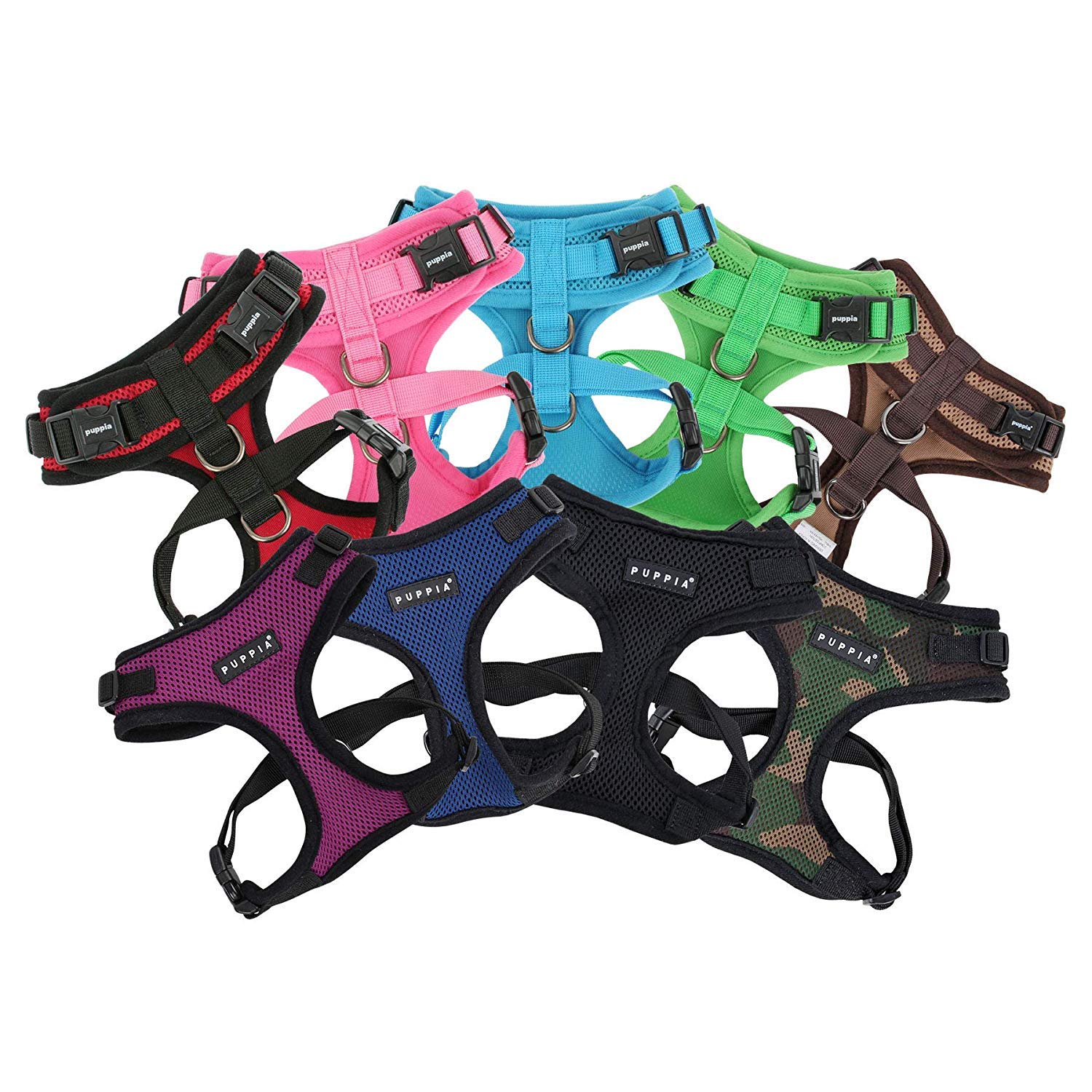 Authentic Puppia Ritefit Harness With Adjustable Neck, Green, Small