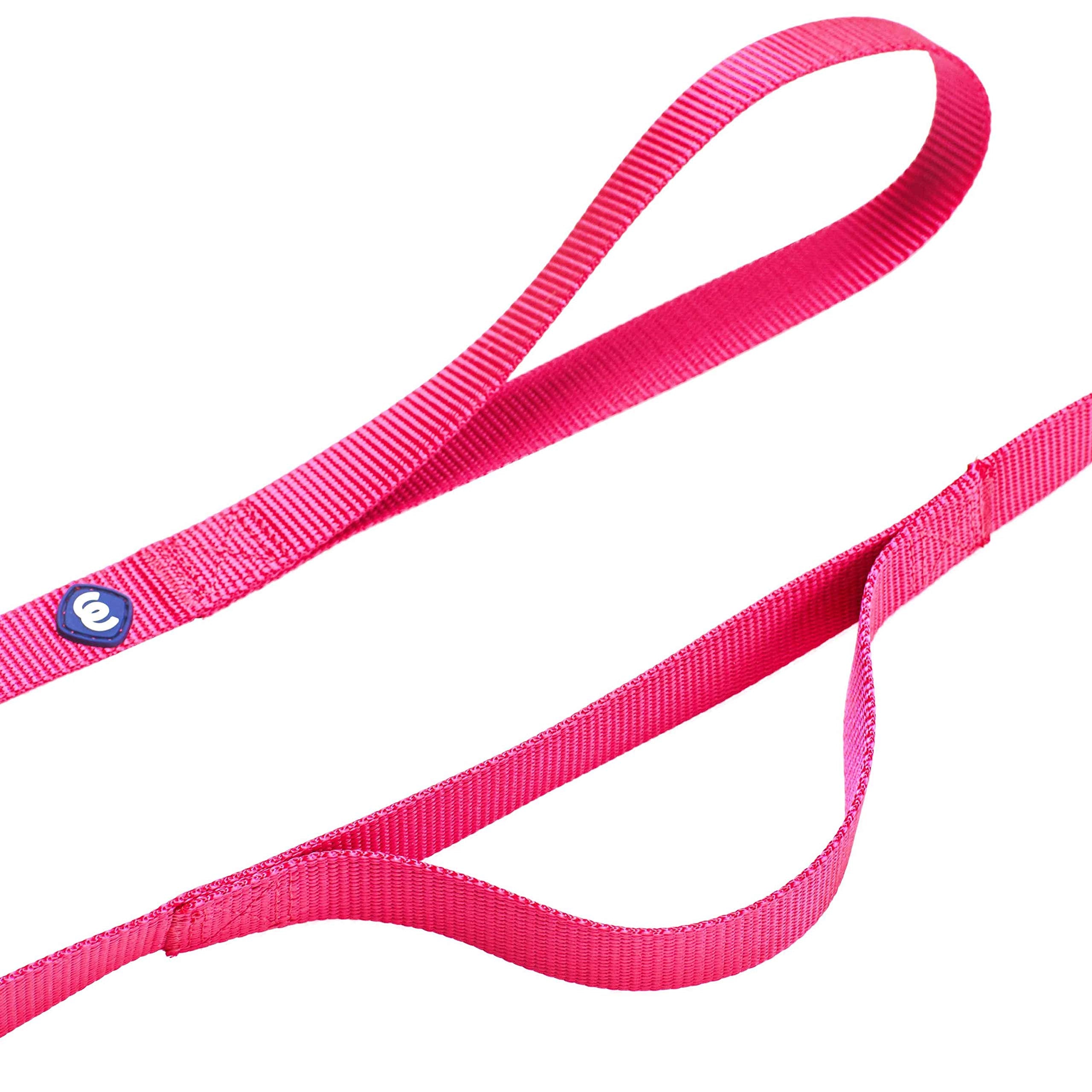 Blueberry Pet Essentials Durable Classic Dog Leash 5 Ft X 5/8', French Pink, Small, Double Handle Leashes For Dogs
