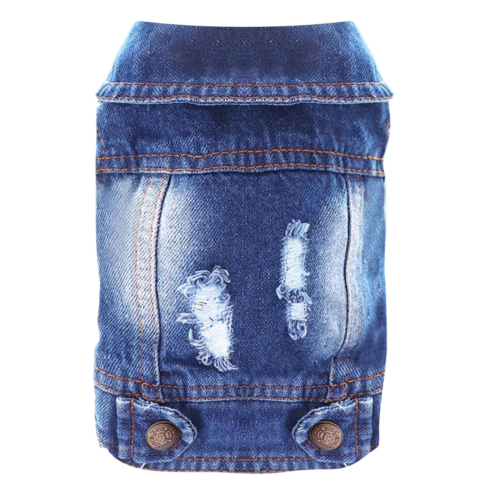 Doggyzstyle Cool Blue Dog Jean Jacket Small Pet Outfits Dog Clothes For Small Medium Dogs Cats Boys Girls Pet Vest Denim Coats P