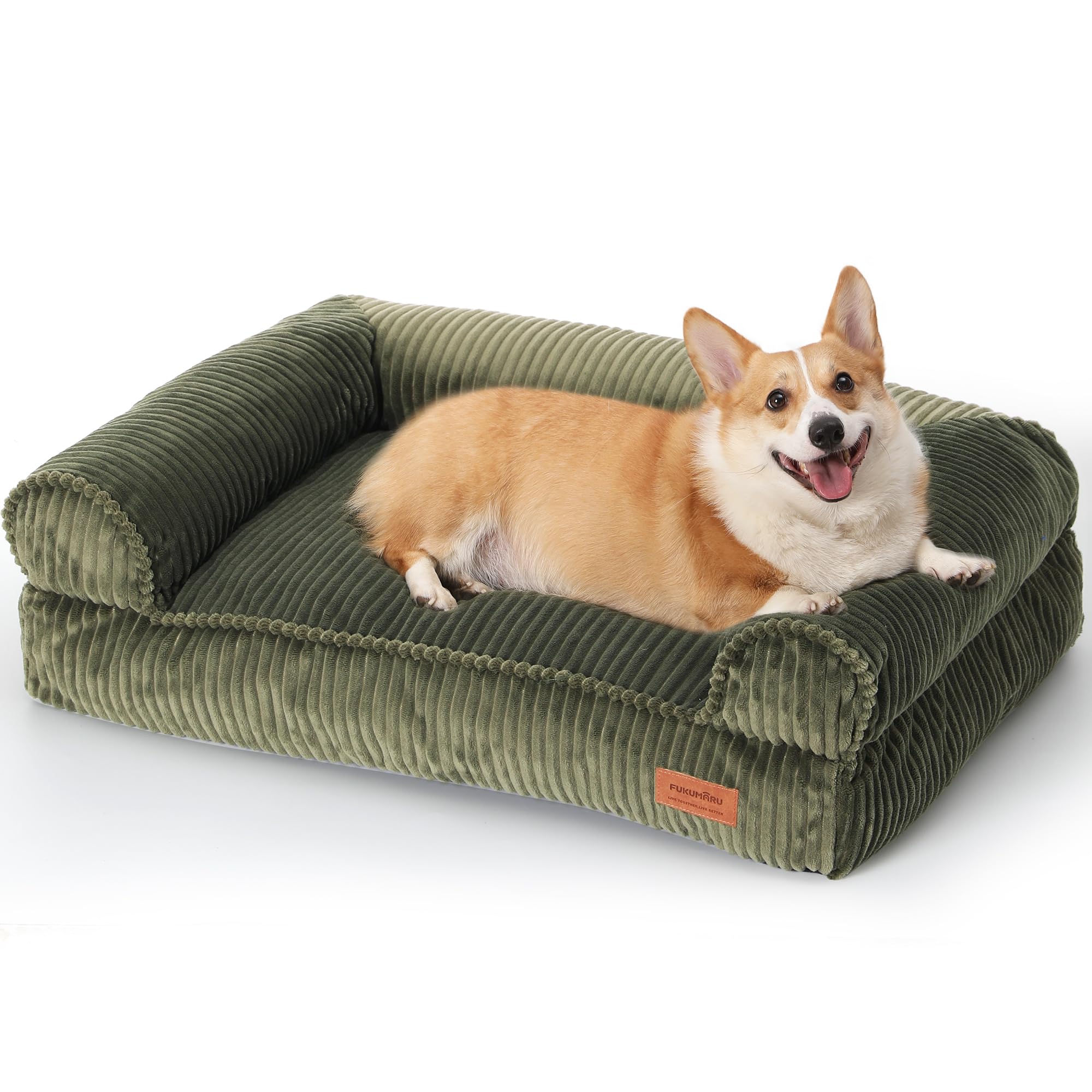 Fukumaru Cute Dog Bed, Fluffy Dogs Couch With Tpu Layer Keeping Lining Dry, Pet Sofa Medium Size Dog Easy To Care, Warm Cat Bed 