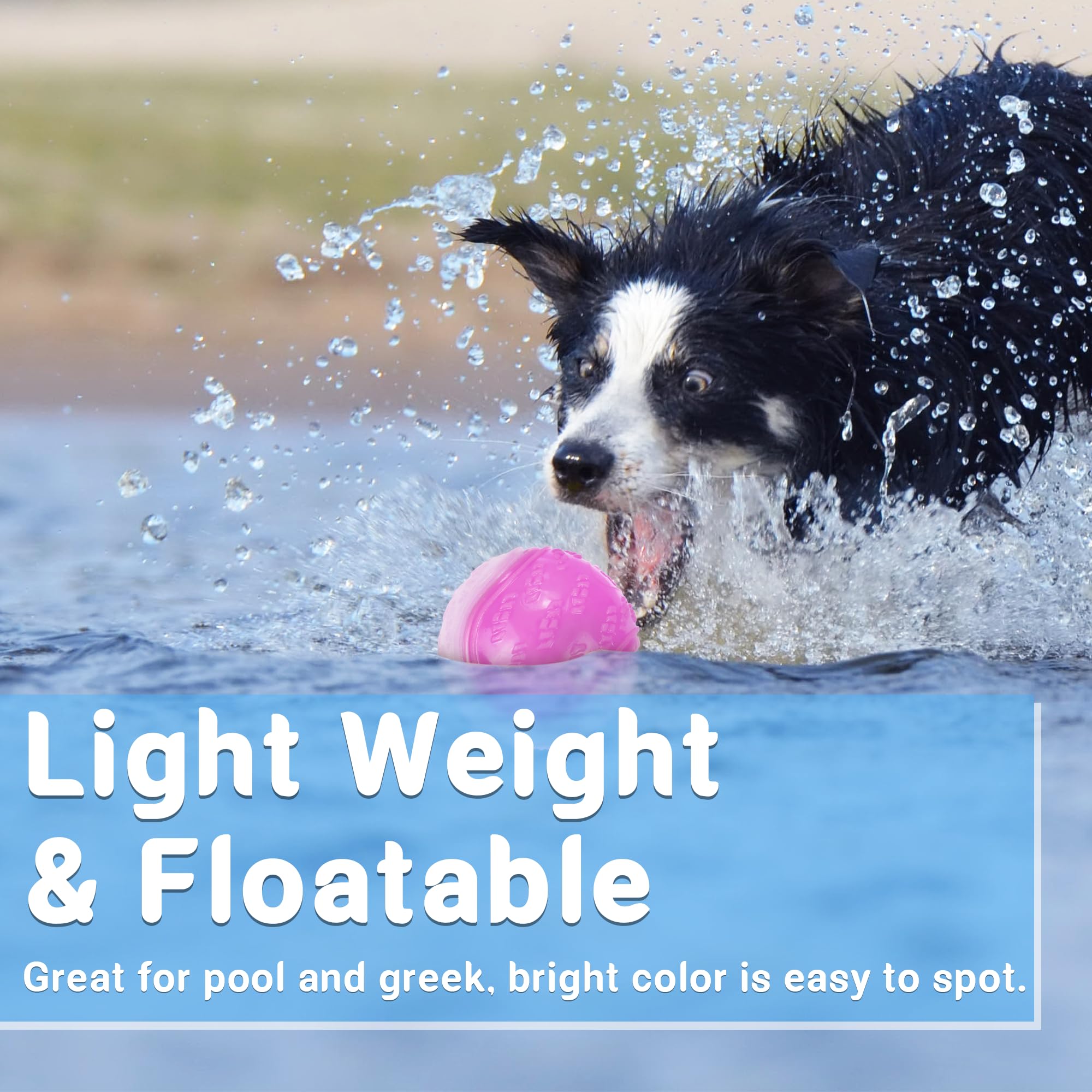 Lechong Glow Dog Ball, 3.5    Squeaky Dog Toy Ball, Dog Rubber Ball Toys For Small And Medium Large Dogs, Durable Dog Fetch Toys