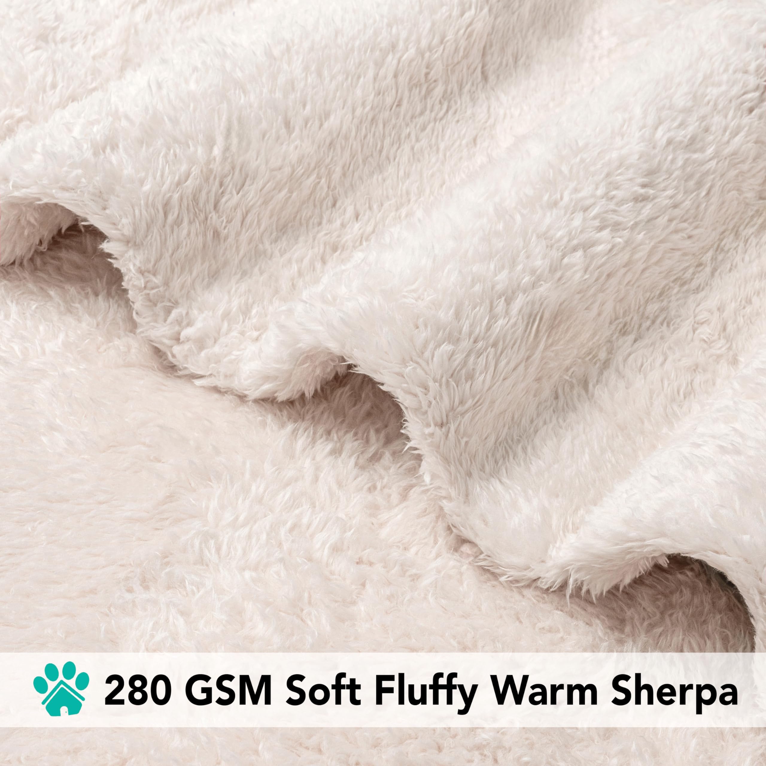 PetAmi Dog Blanket for Large Dogs Beige, Fluffy Soft Puppy Blanket, Sherpa Fleece Cat Blanket for Kitten, Calming Pet Blanket Th