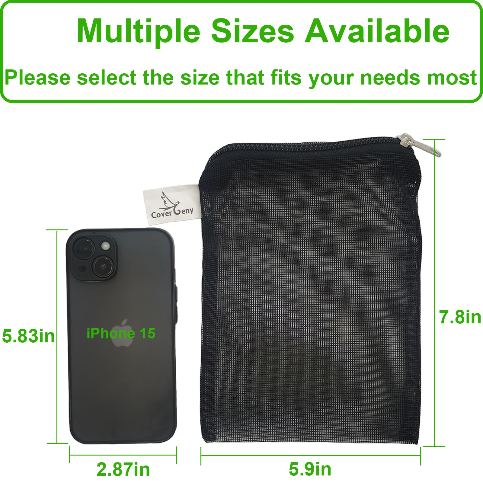 Cover Geny 10 Pieces 5.9' X 7.8' Aquarium Filter Media Bags Large,Fish Tank Media Mesh Filter Bags With Zipper,Mesh Reusable B