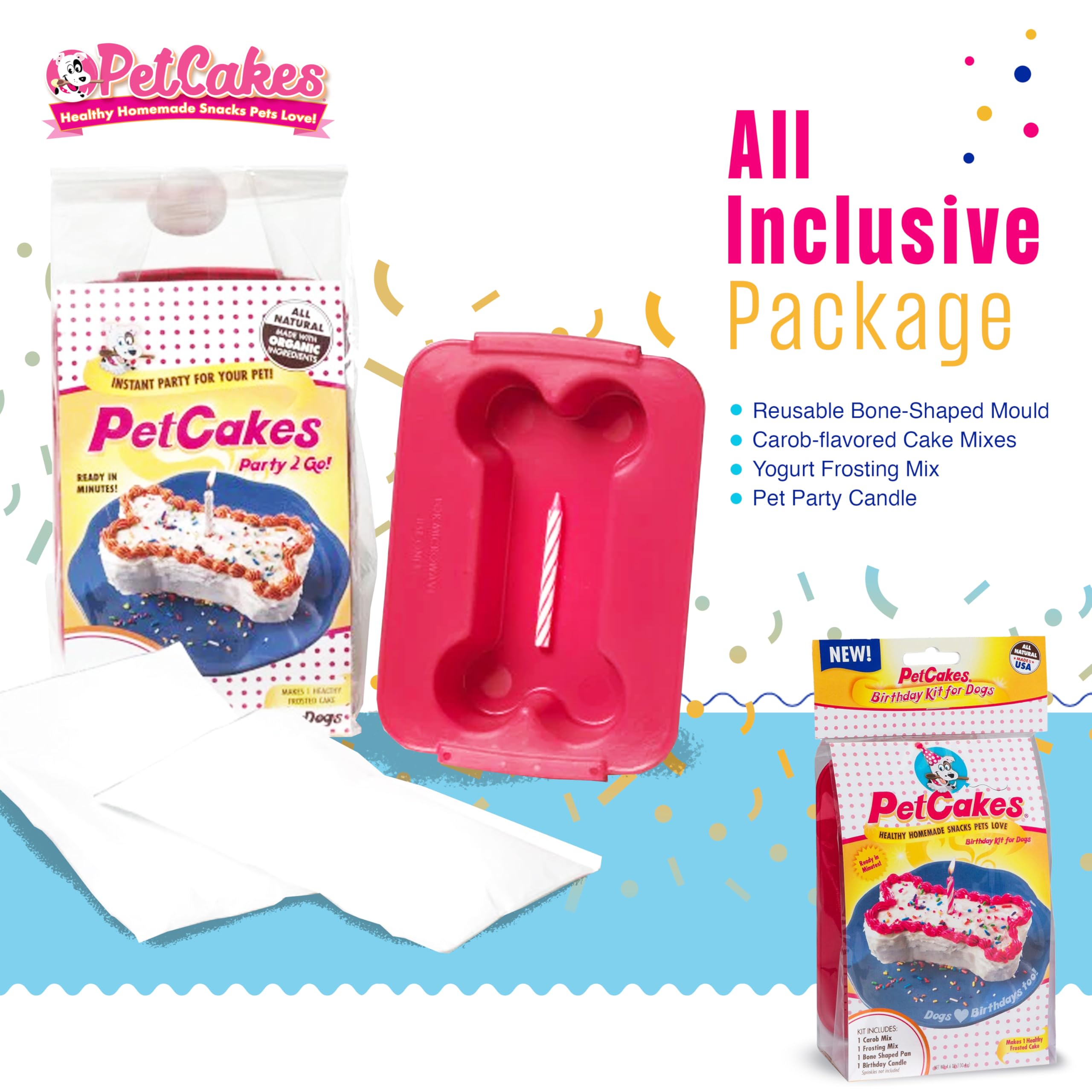 Petcakes Birthday Cake Kit For Dogs, 7 x 4.5 x 3