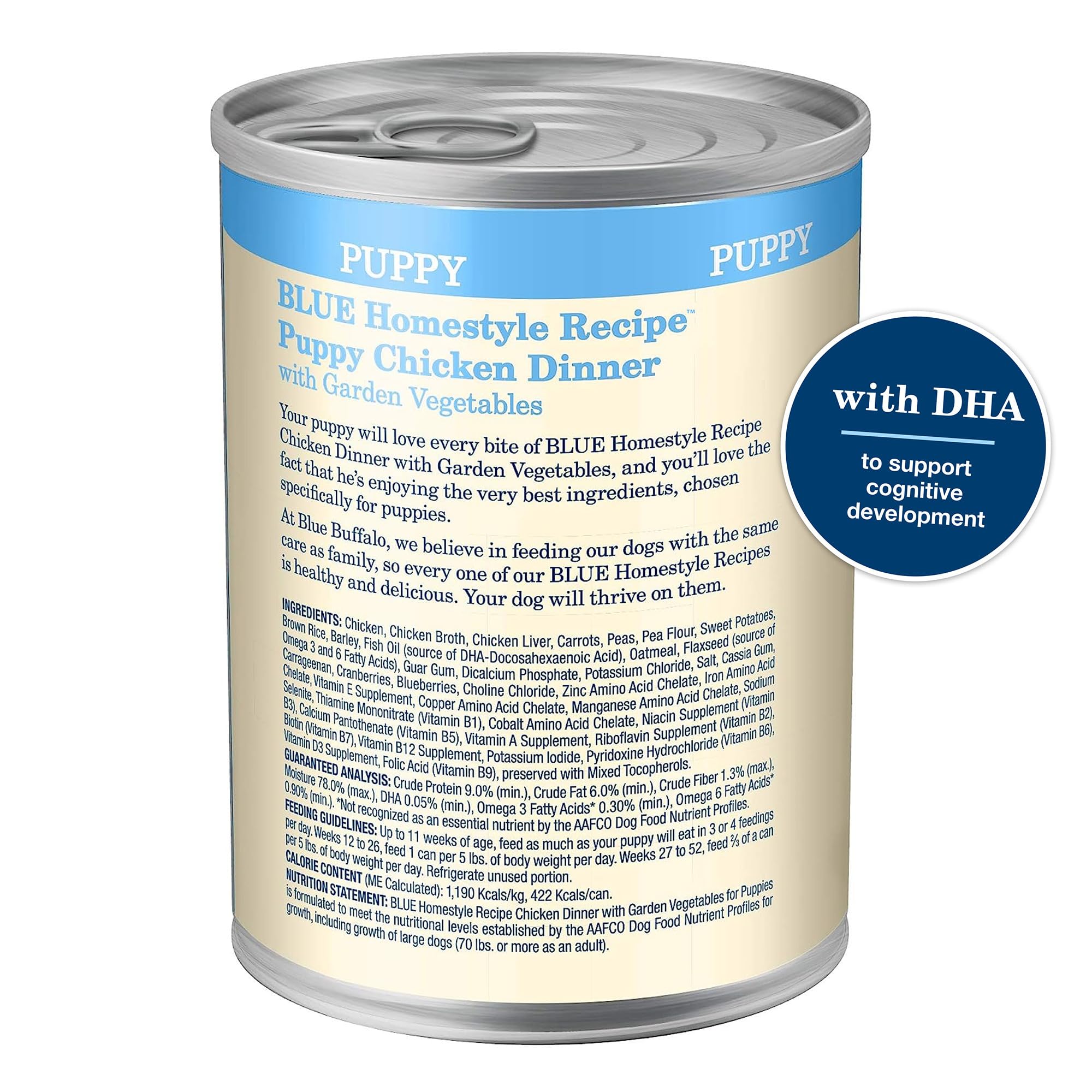 Blue Buffalo Homestyle Recipe Puppy Wet Dog Food, Made with Natural Ingredients, Chicken Dinner with Garden Vegetables & Brown R
