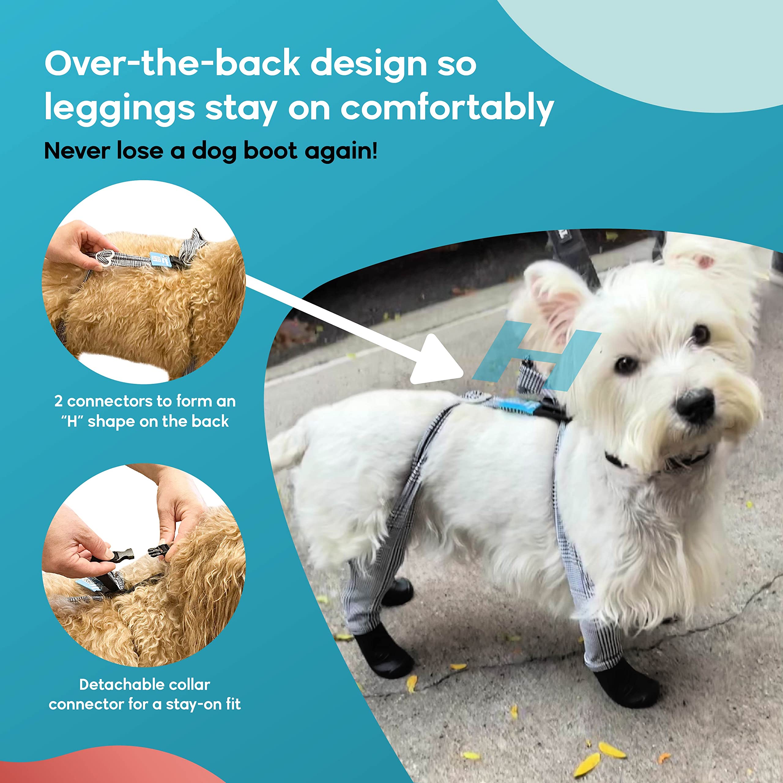 Walkee Paws New Deluxe Easy-On Dog Boot Leggings, Seen On Shark Tank, Protects From Winter, Cold, Wet & Snow, Allergens & Chemicals, Never Lose A Boot Shoe Or Sock Again (Classic, Small/Medium)