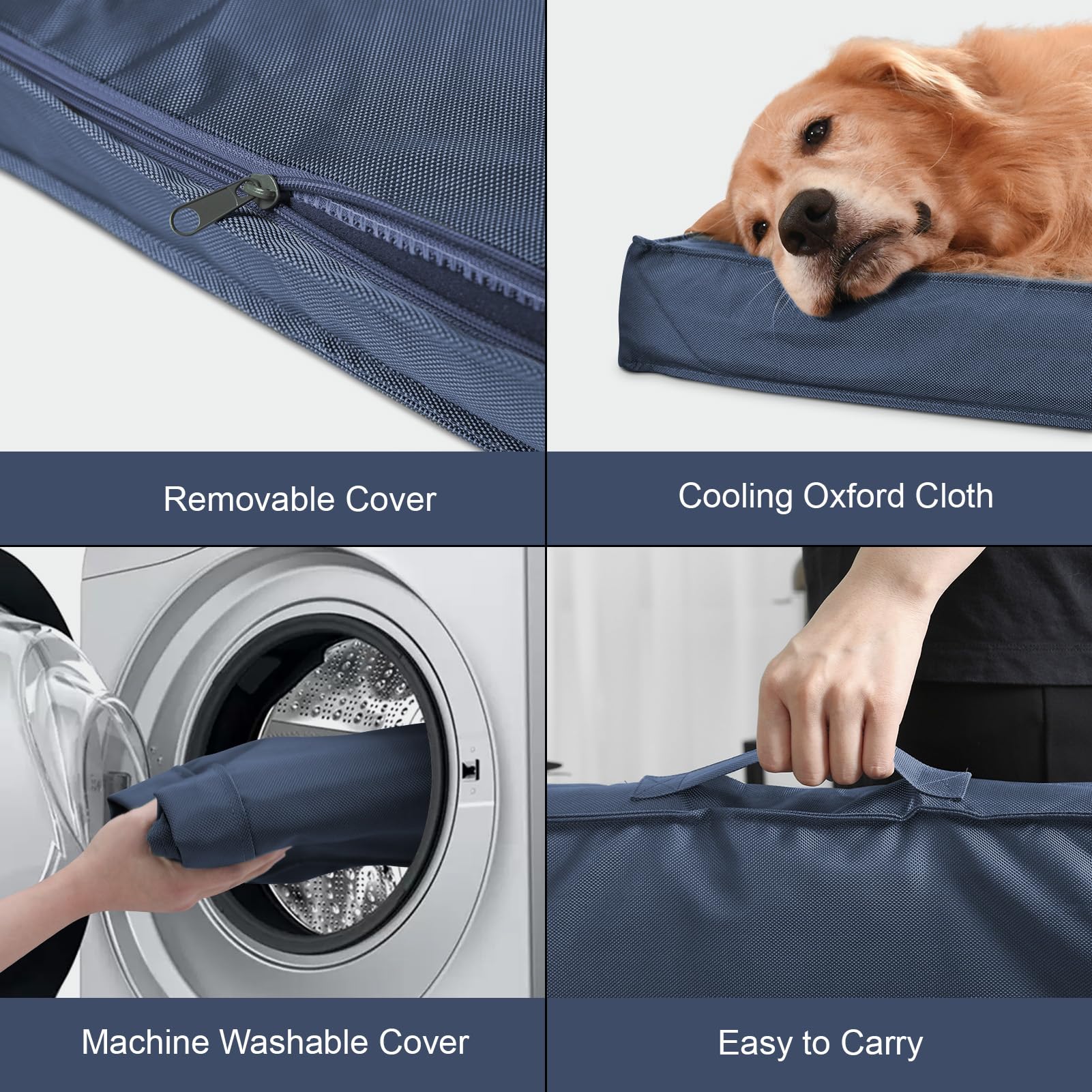 Tail Stories Large Outdoor All Weather Dog Bed, Waterproof Dog Bed For Large Dogs, Orthopedic Egg Foam Pet Bed With Washable And