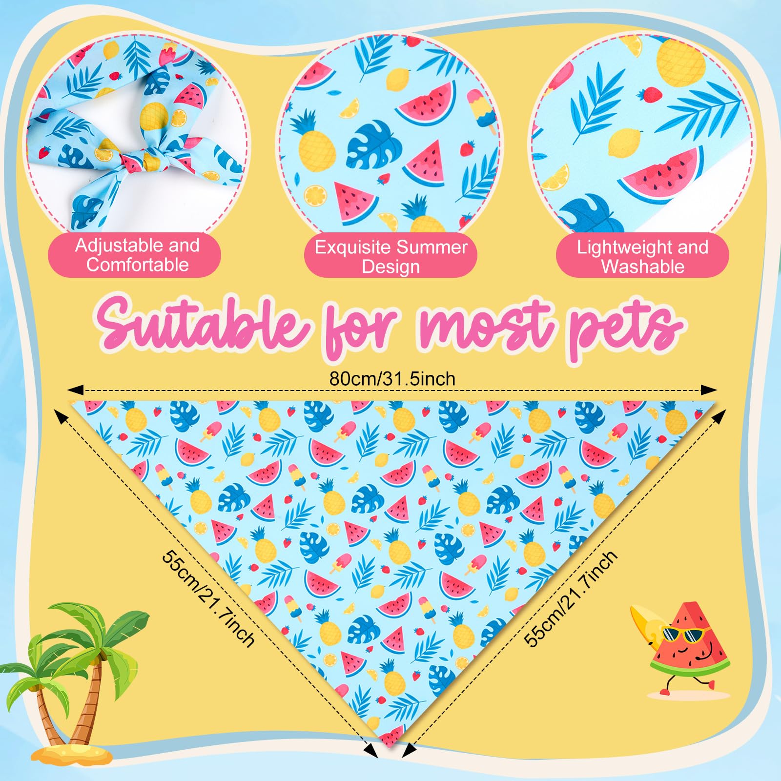 Sweetude 100 Pieces Dog Bandanas Bulk, Bandanas for Dogs Pet Triangle Scarf, Puppy Dog Kerchief Bibs for Medium Small Pets Costu