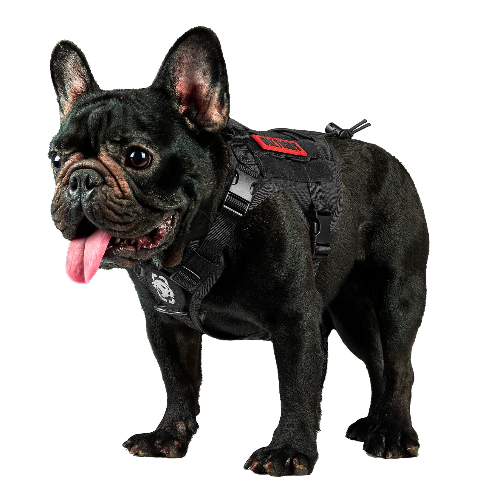 OneTigris Tactical Dog Harness Vest with Handle, Dog Harness for Large Medium Dogs,No-Pull Service Dog Vest with Hook & Loop Pan
