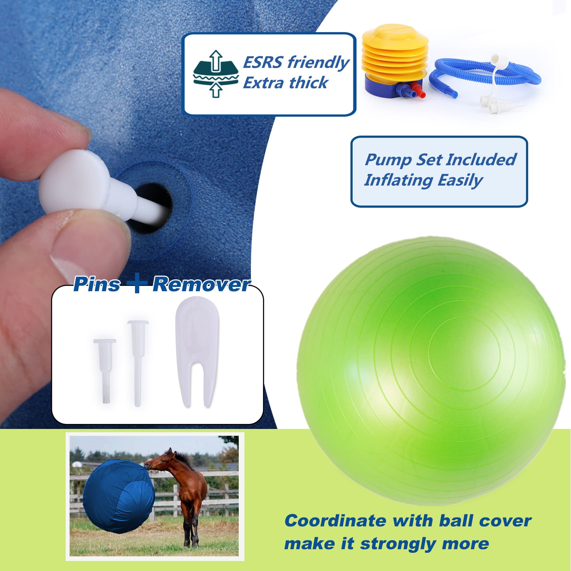 Swyivy 40 Inch Horse Ball Toy Mega Herding Ball Giant Horse Soccer, Pump Included