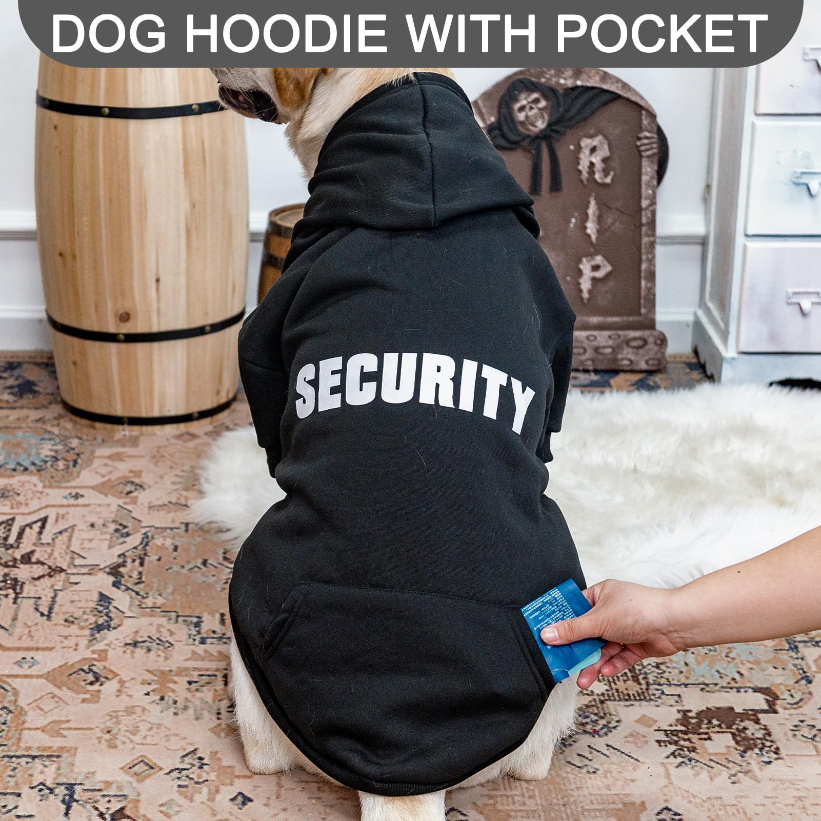 EXPAWLORER Dog Hoodies- Fall Soft and Warm Dog Sweatshirt with Leash Hole, Halloween Dog Costume Winter Autumn Fleece Pet Clothe