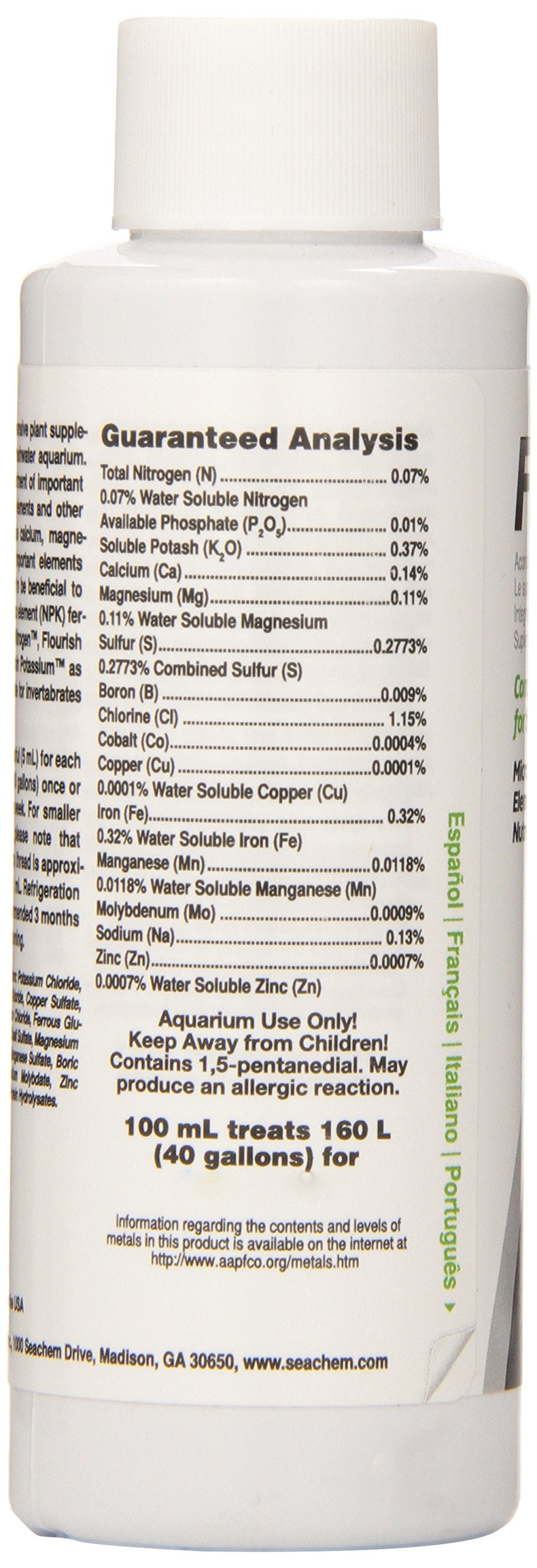 Seachem Flourish Freshwater Plant Supplement - Aquarium Element and Nutrient Blend 100 ml, (Model: 515)