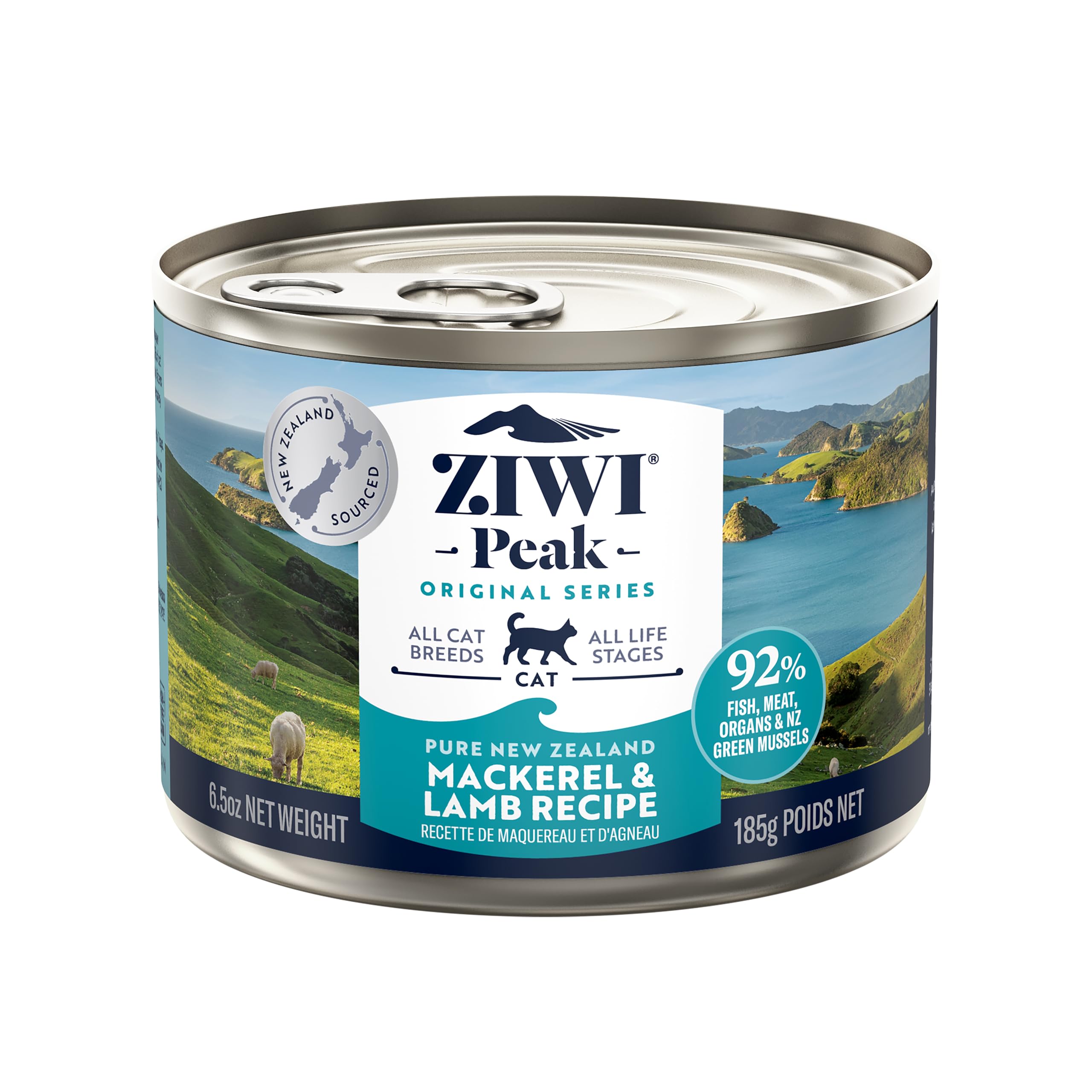 ZIWI Peak Canned Wet Cat Food - All Natural, High Protein, Grain Free, Limited Ingredient, with Superfoods (Mackerel & Lamb, Cas