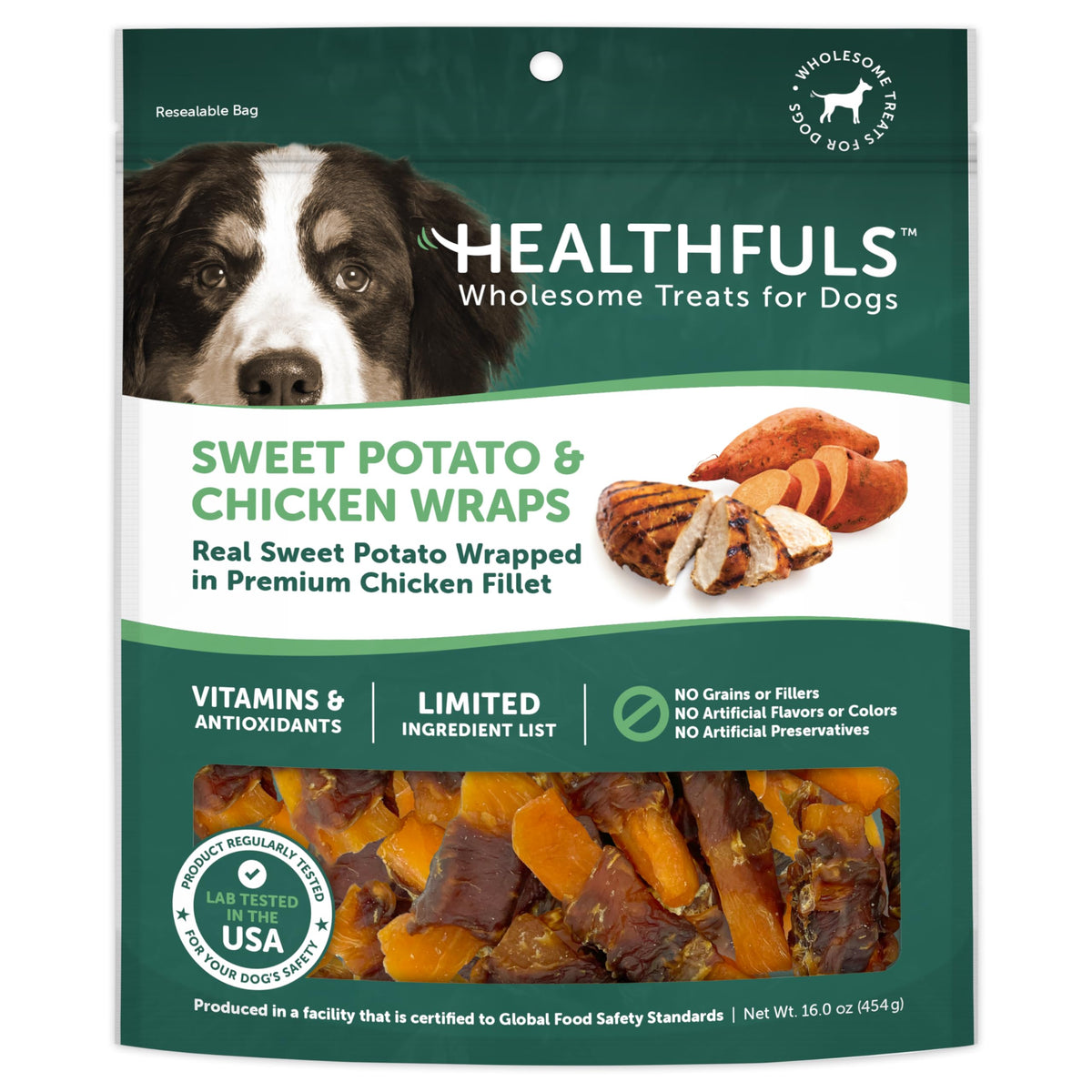 Healthfuls Chicken Wrapped Sweet Potato Dog Treats, 16Oz