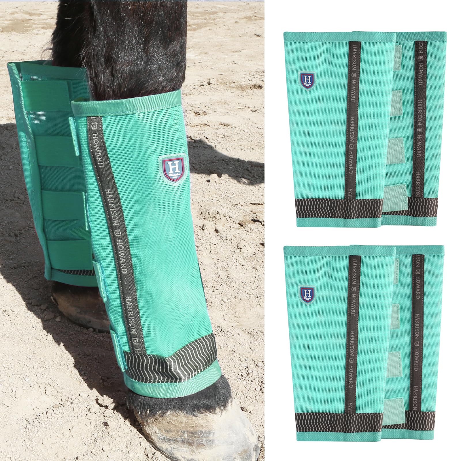Harrison Howard Loose-Fitting Horse Fly Boots Uv-Protective, Breathable Fine Mesh Leggins Stay-On Comfortable Fly Boots With Ref
