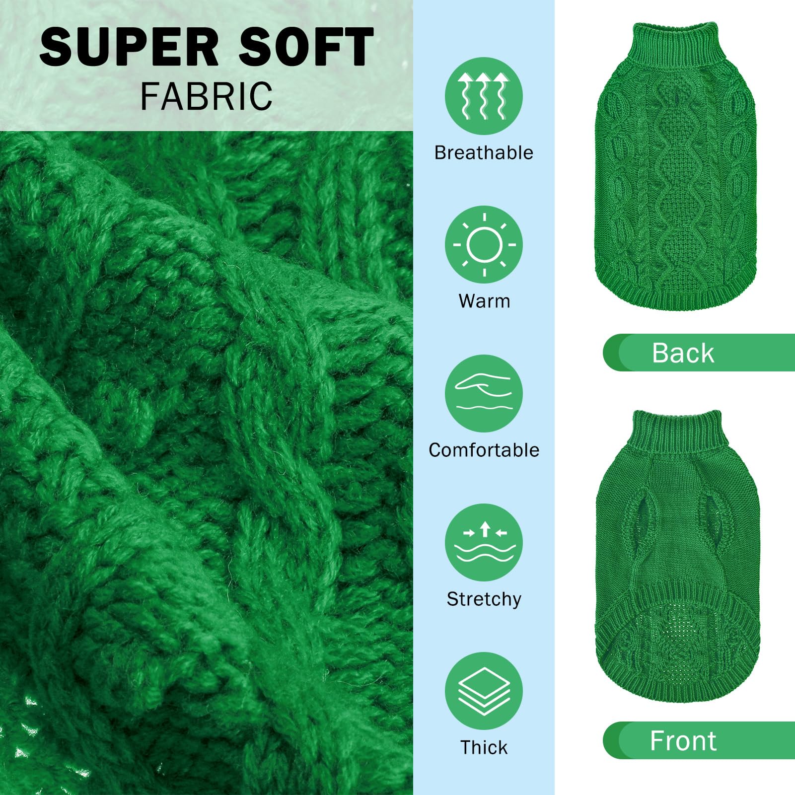 Scenereal Knitted Dog Sweater For Small Medium Large Dogs, Cat Dog Winter Coat Warm Sweartershirts Outfits, Classic Pet Clothes