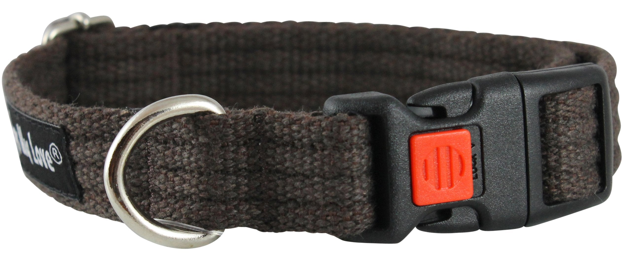 Cotton Web Adjustable Dog Collar With Locking Device 4 Sizes Black (Medium: Neck: 14'-19'; Width: 3/4')