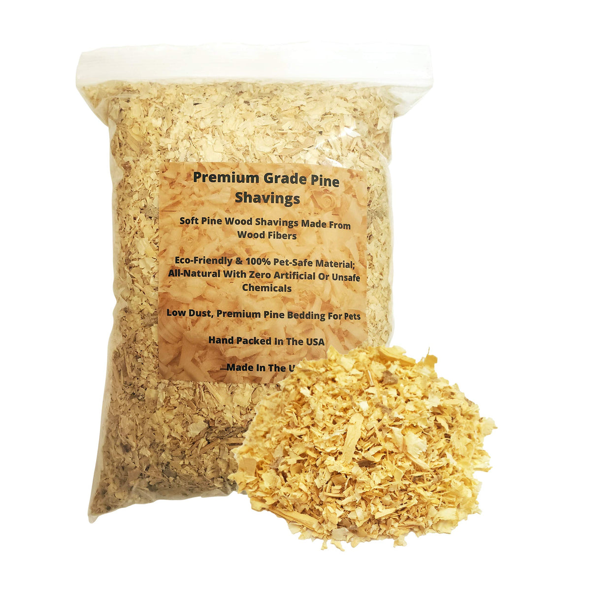 Wood Smith Usa Premium Pine Bedding | Dust Free, Soft Shavings | All Natural | Chicken Coops | Animal Bedding | Small Animals | Odor Control (8 Quart)