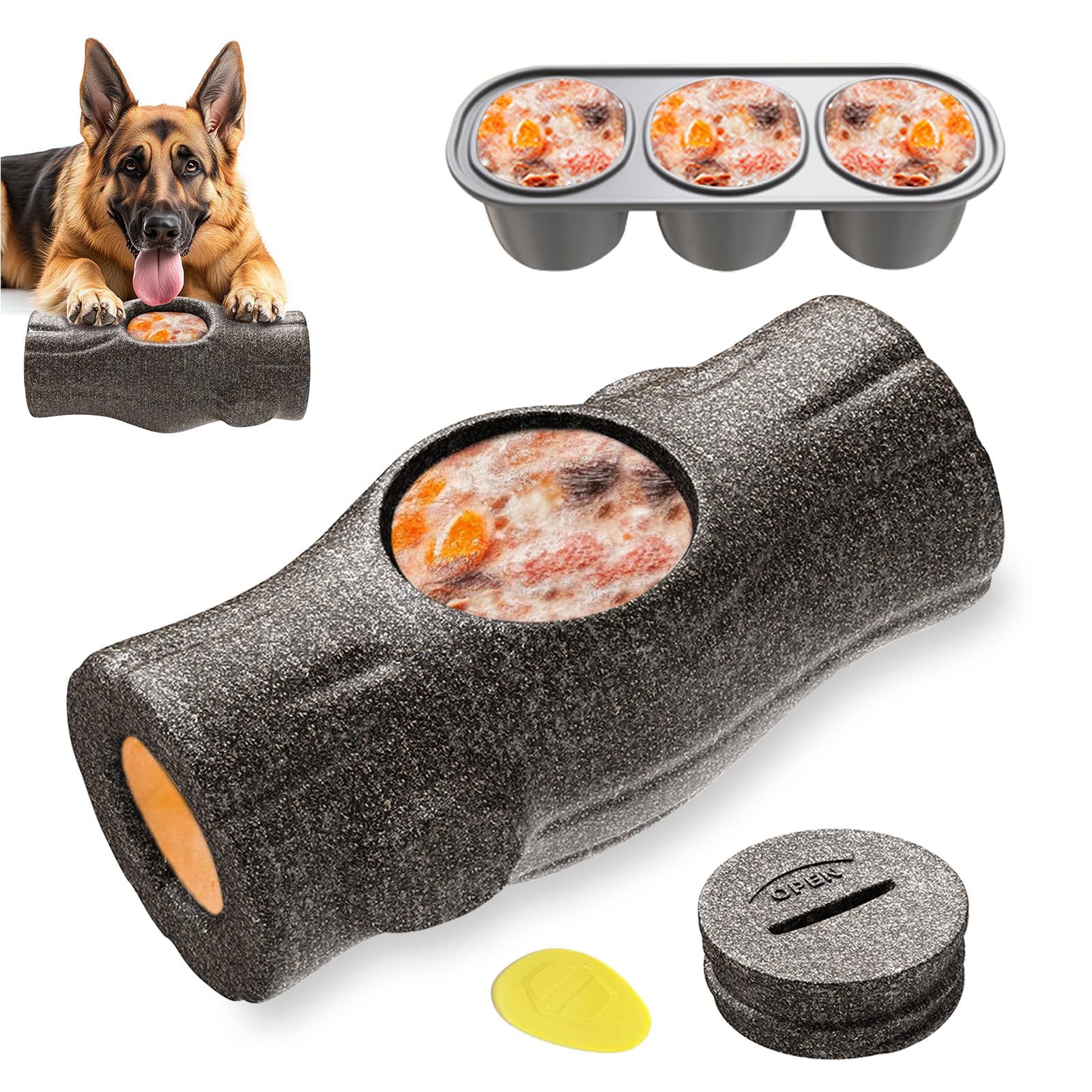 VOXGET Interactive Dog Treat Toy for Aggressive Chewers, Indestructible Enrichment Chew Toy for Puppy Teething, Frozen Treat Hol